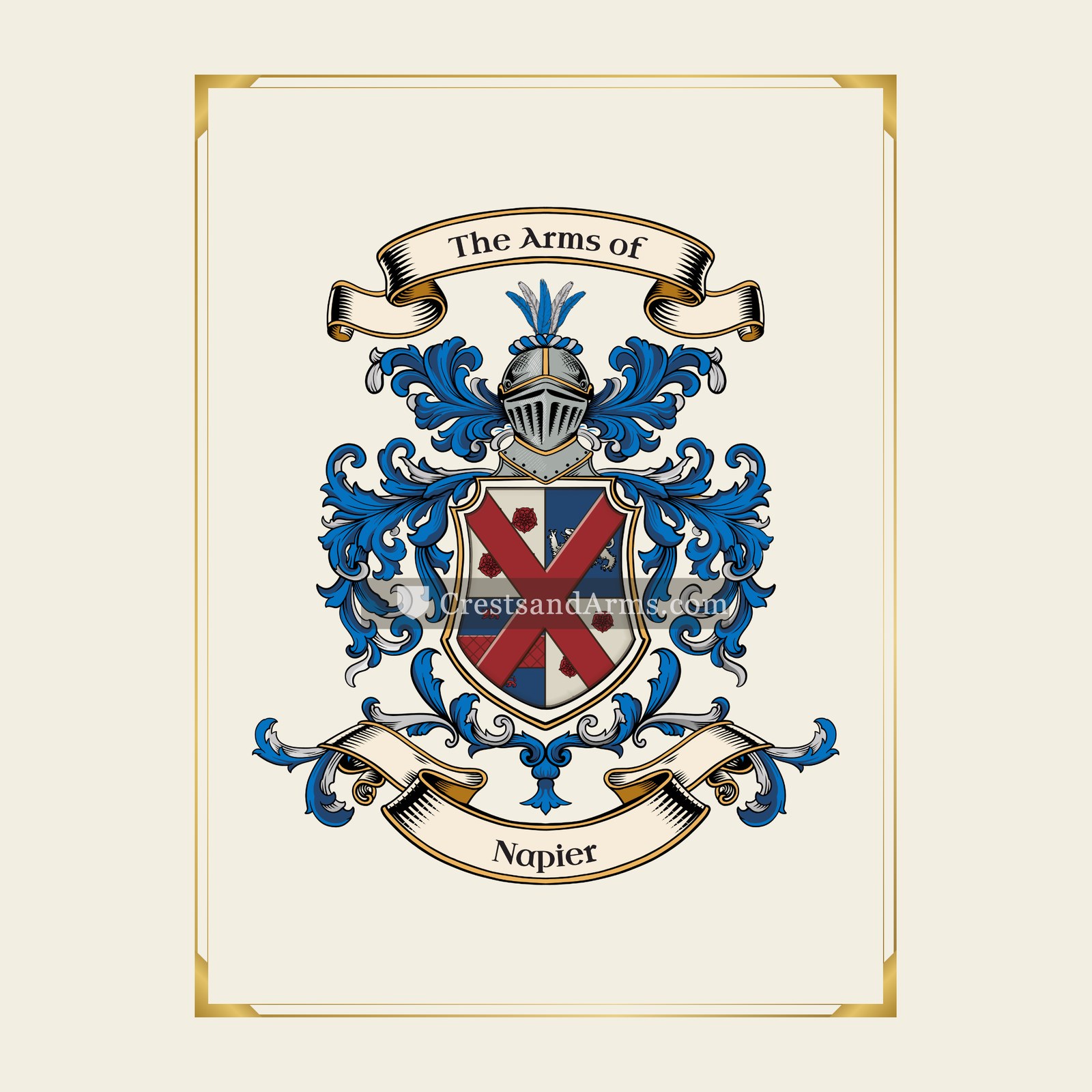 With gold border