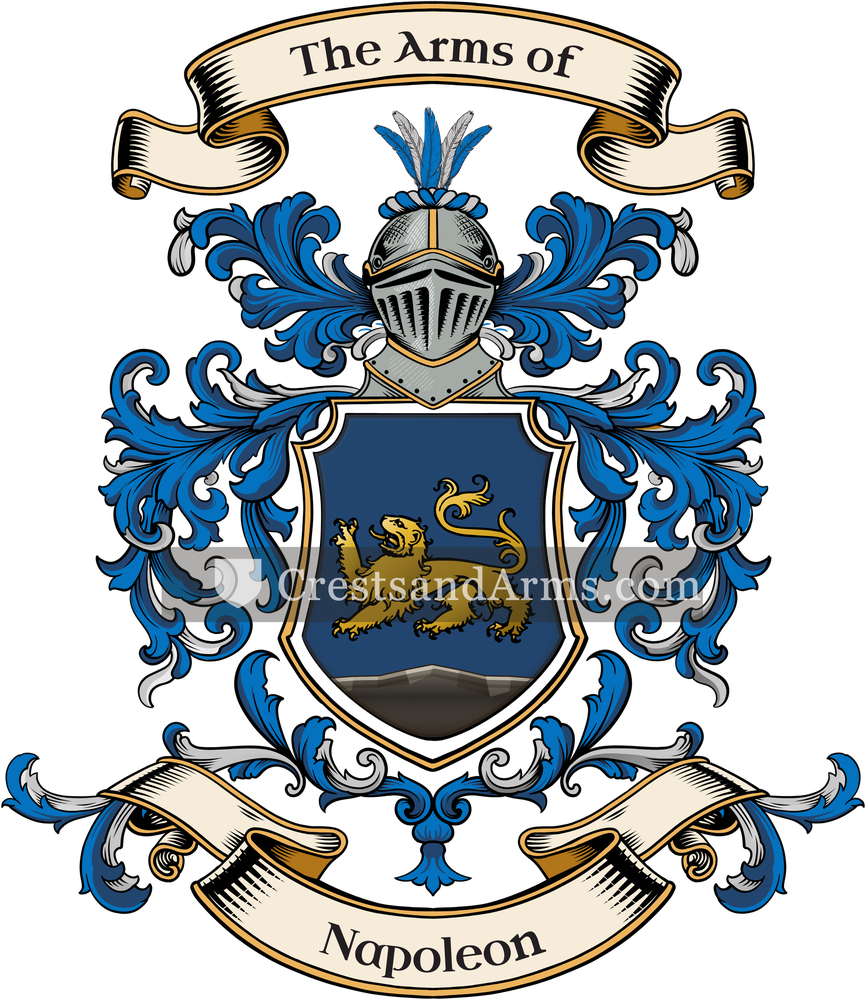 The Napoleon coat of arms, drawn from the recorded blazon