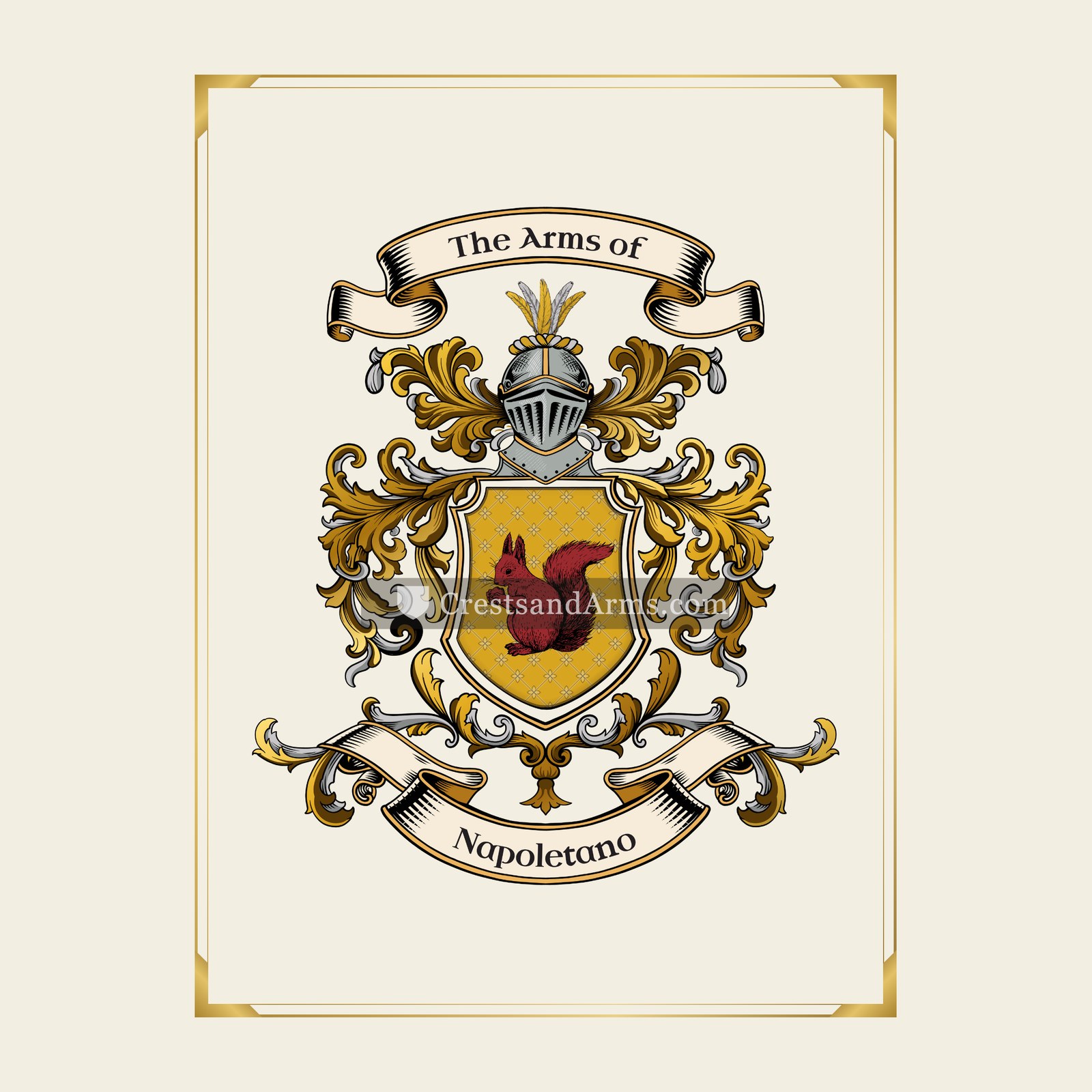 With gold border