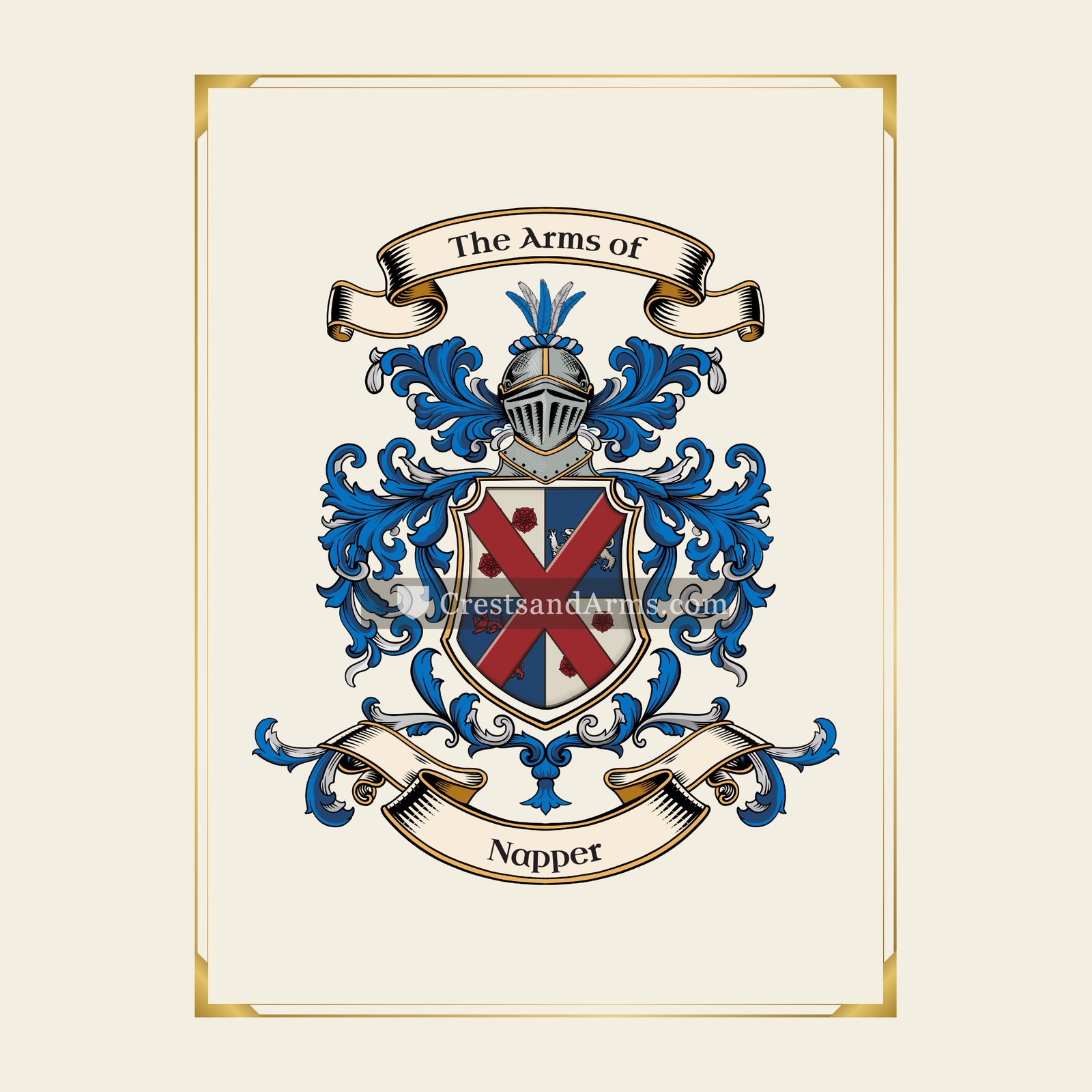 With gold border