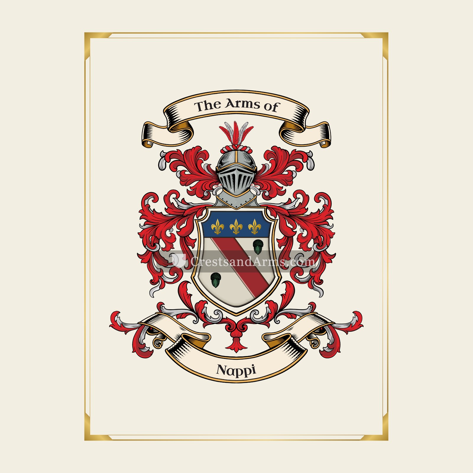 With gold border