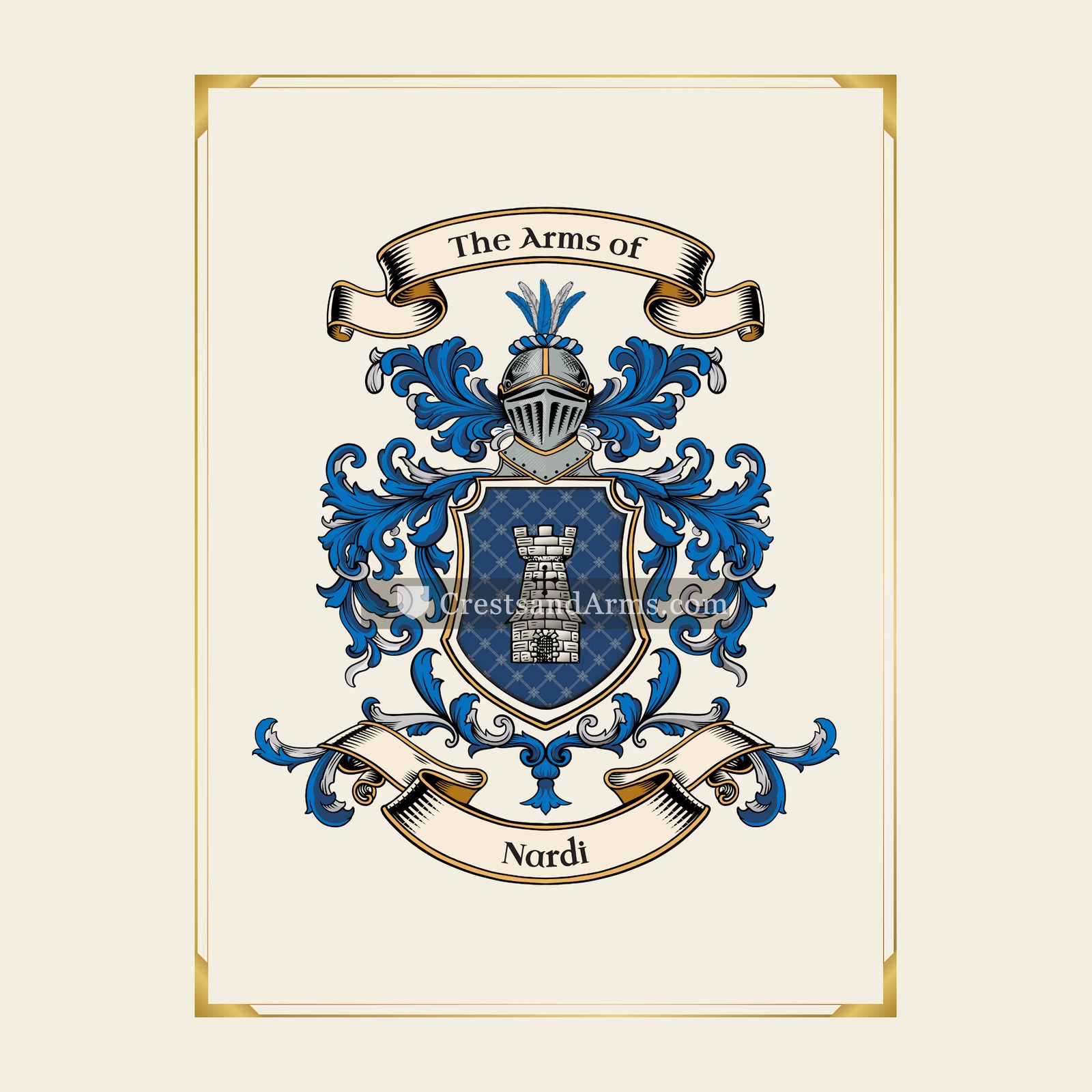 With gold border