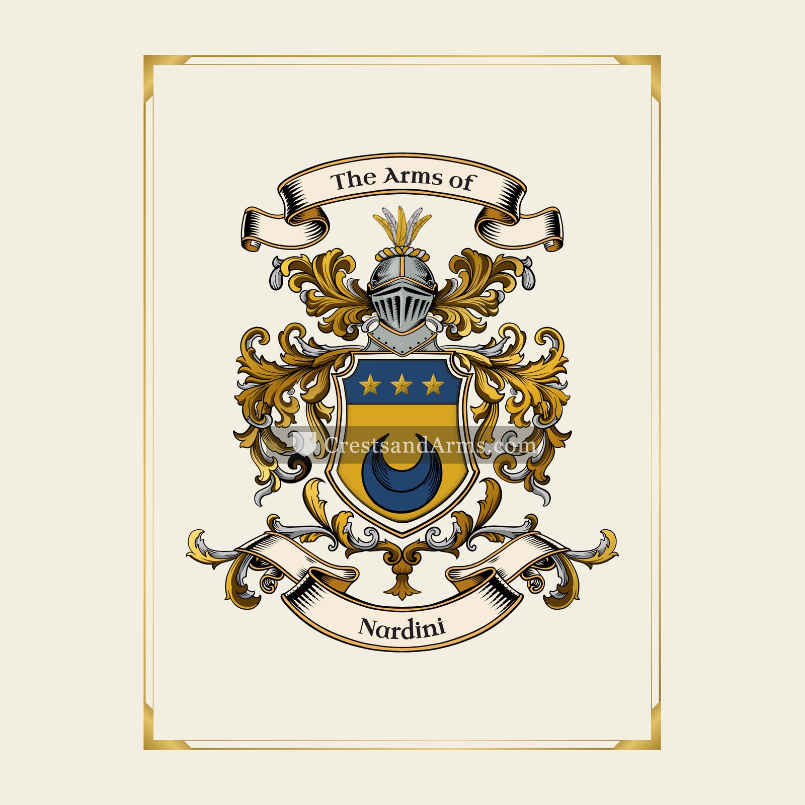 With gold border