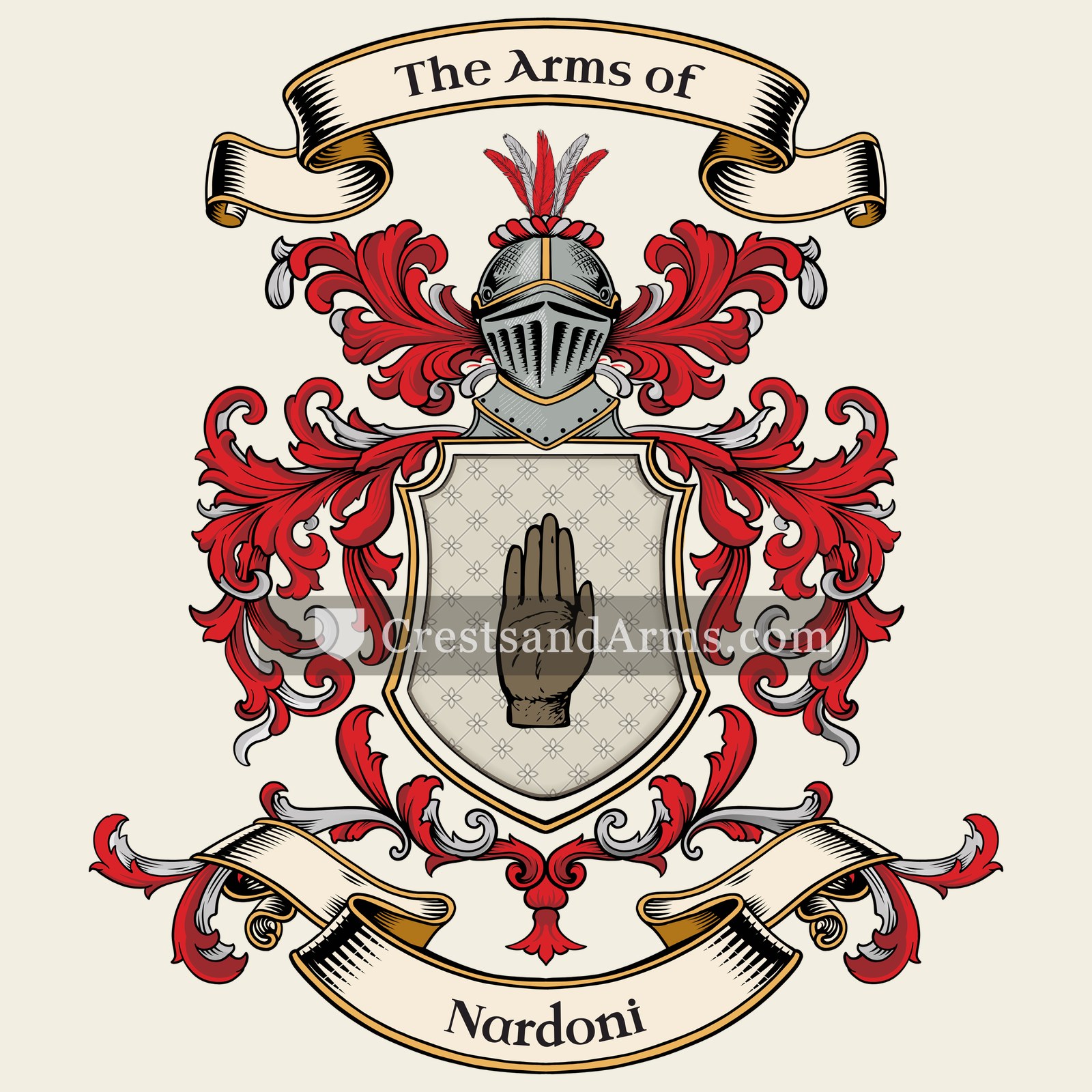 The Nardoni coat of arms, drawn from the recorded blazon