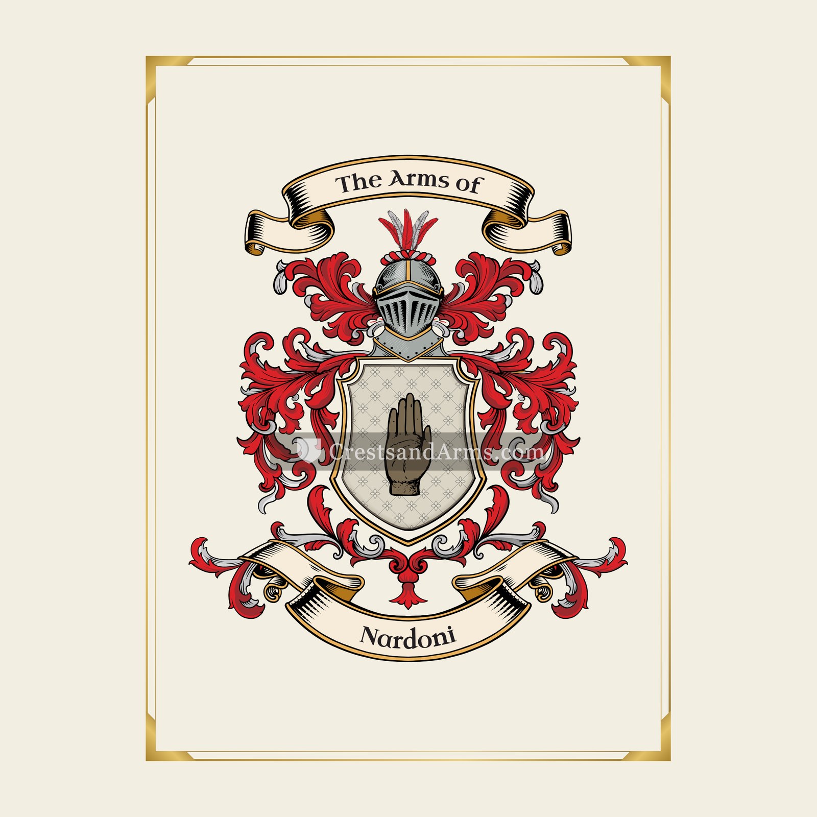 With gold border