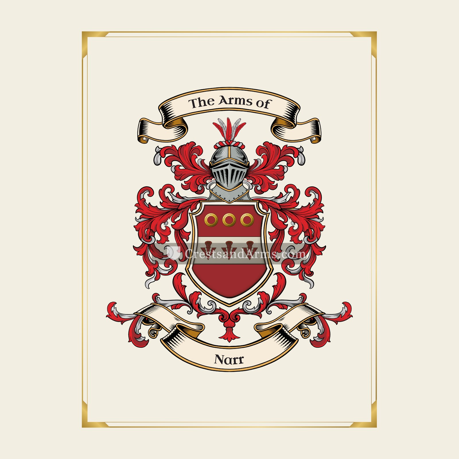 With gold border
