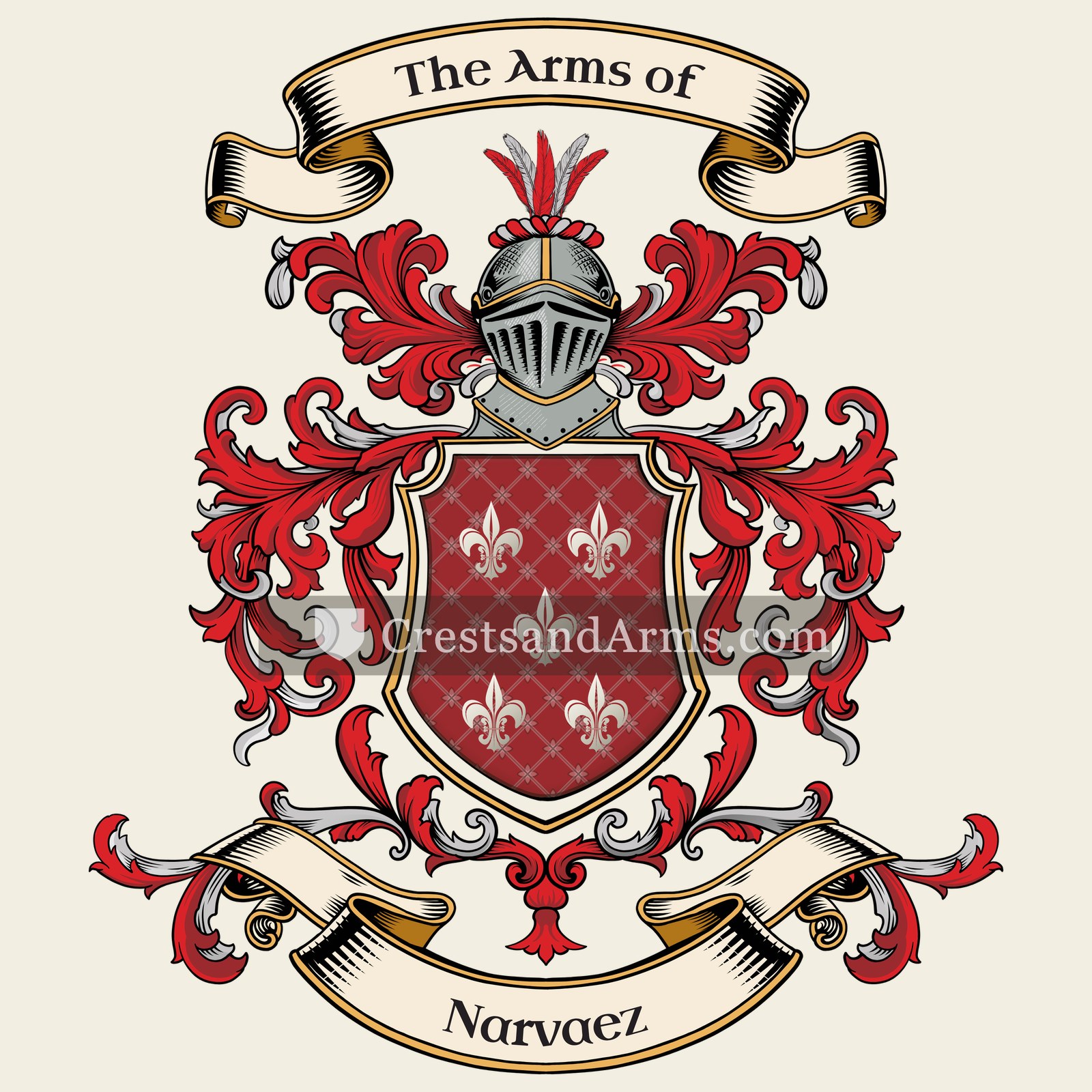 The Narvaez coat of arms, drawn from the recorded blazon