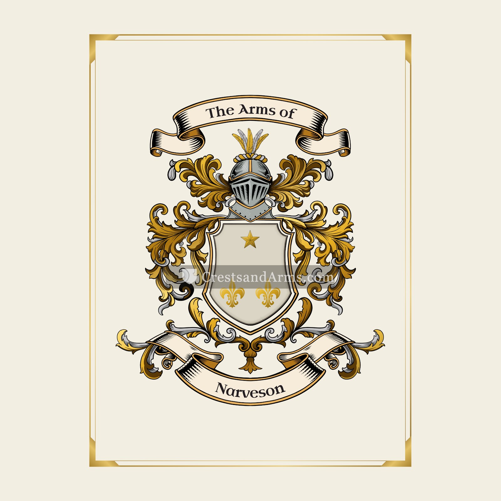 With gold border