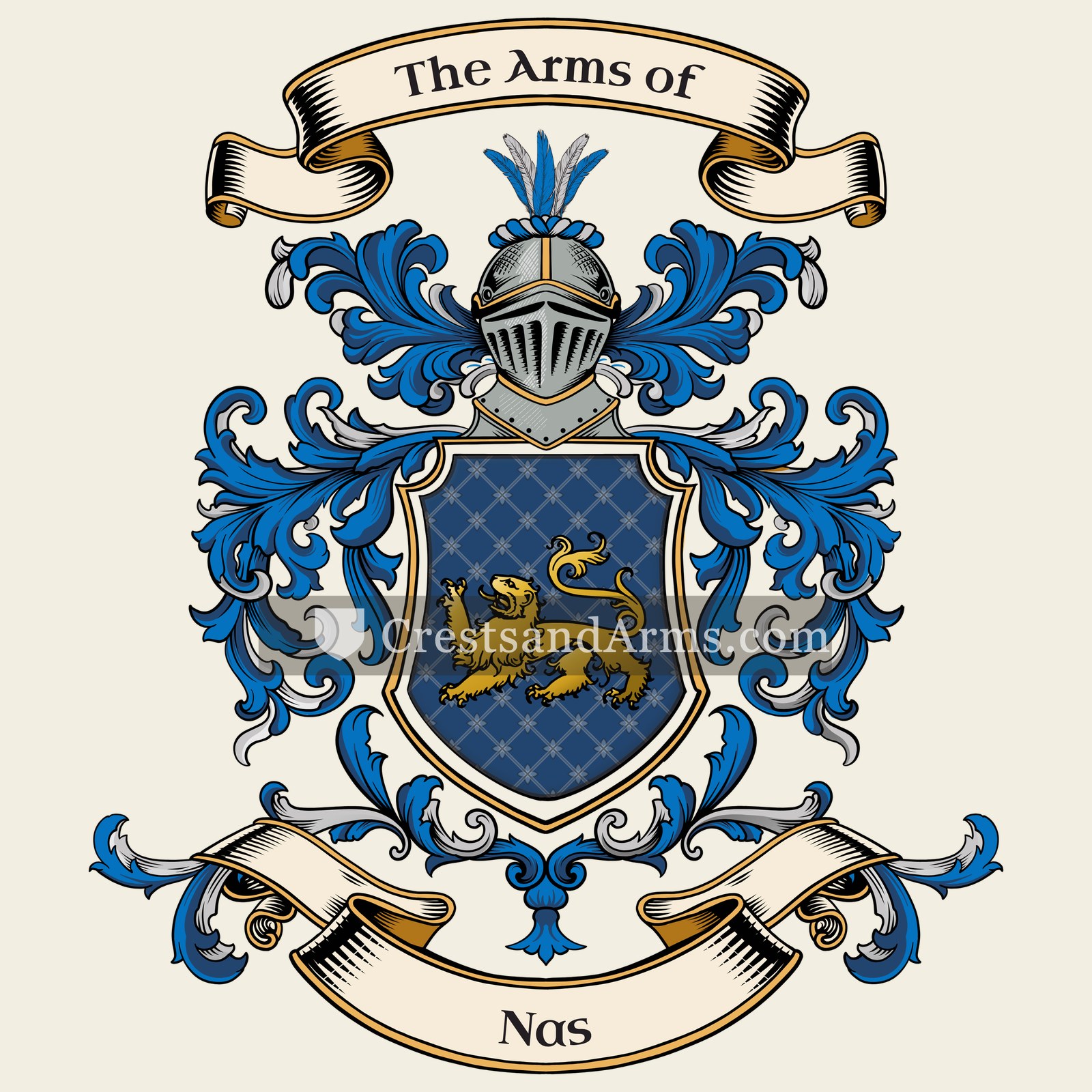 The Nas coat of arms, drawn from the recorded blazon