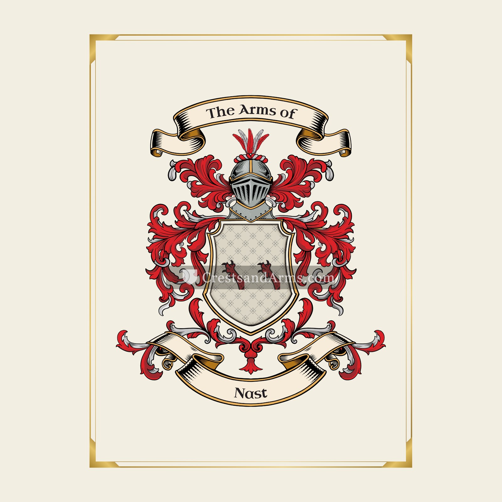 With gold border