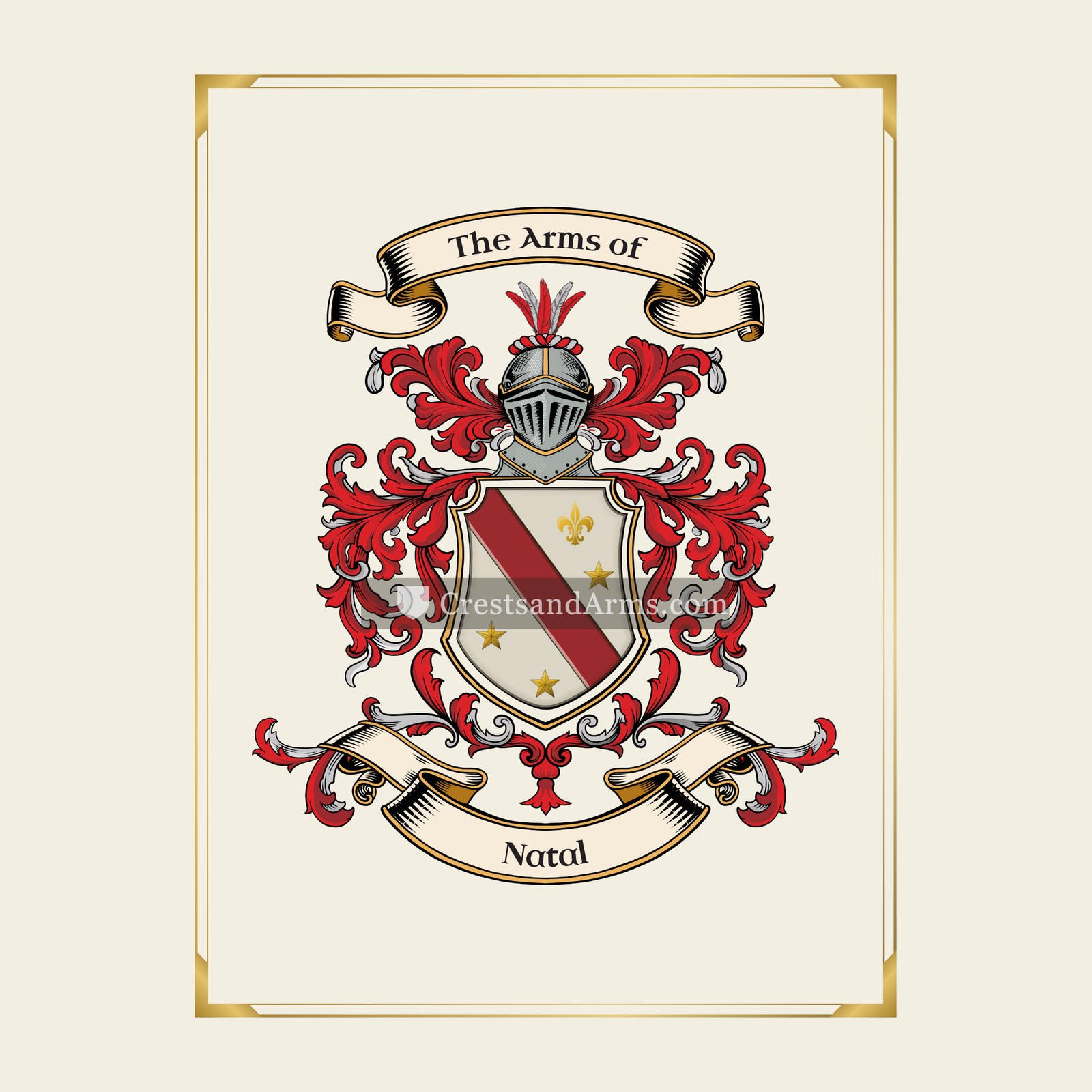 With gold border