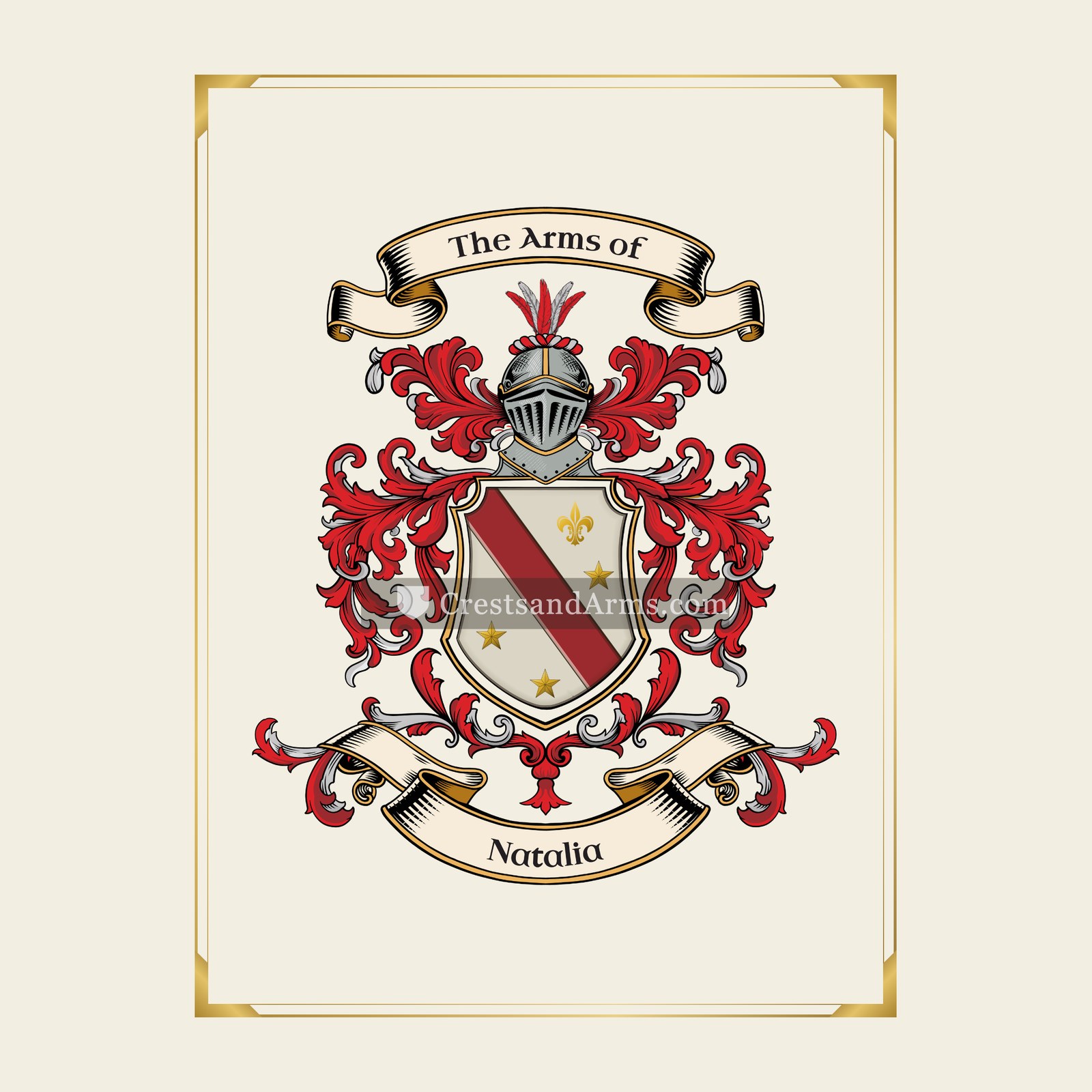 With gold border