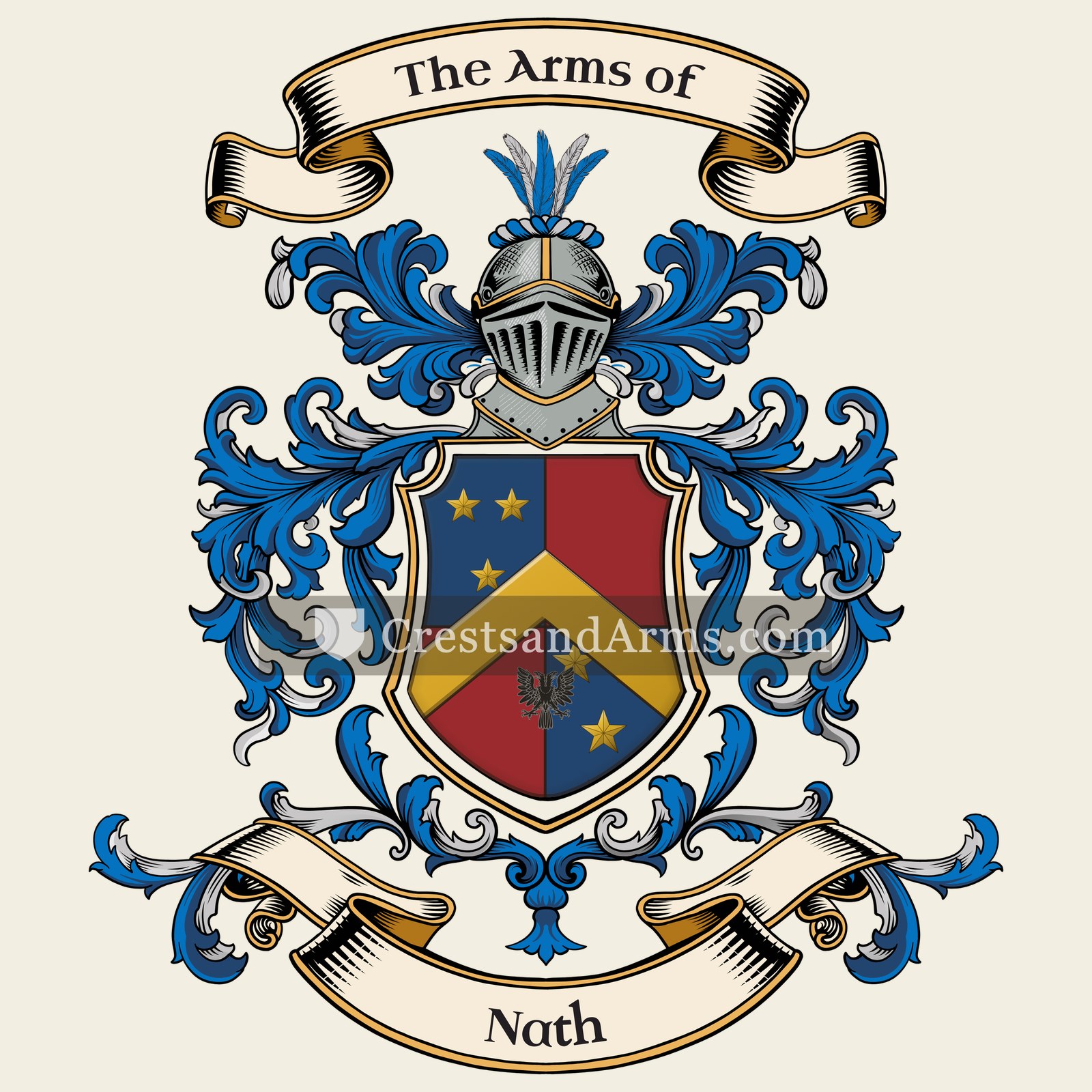The Nath coat of arms, drawn from the recorded blazon