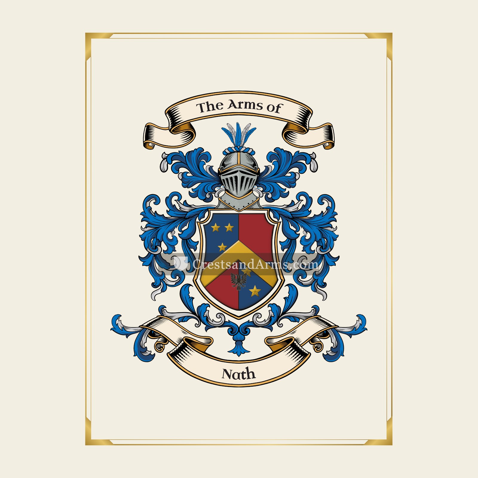 With gold border