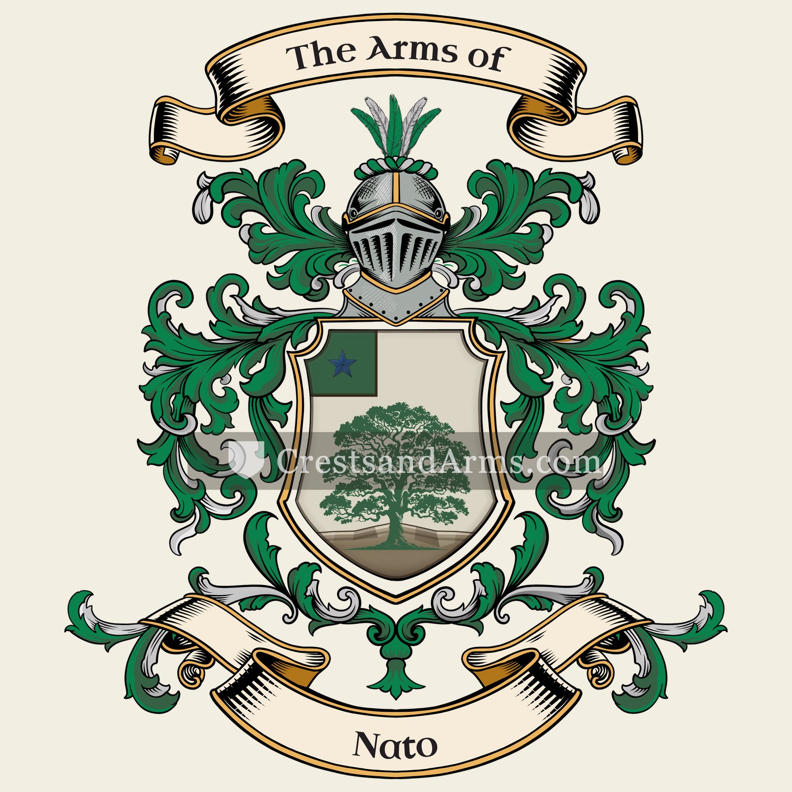 The Nato coat of arms, drawn from the recorded blazon