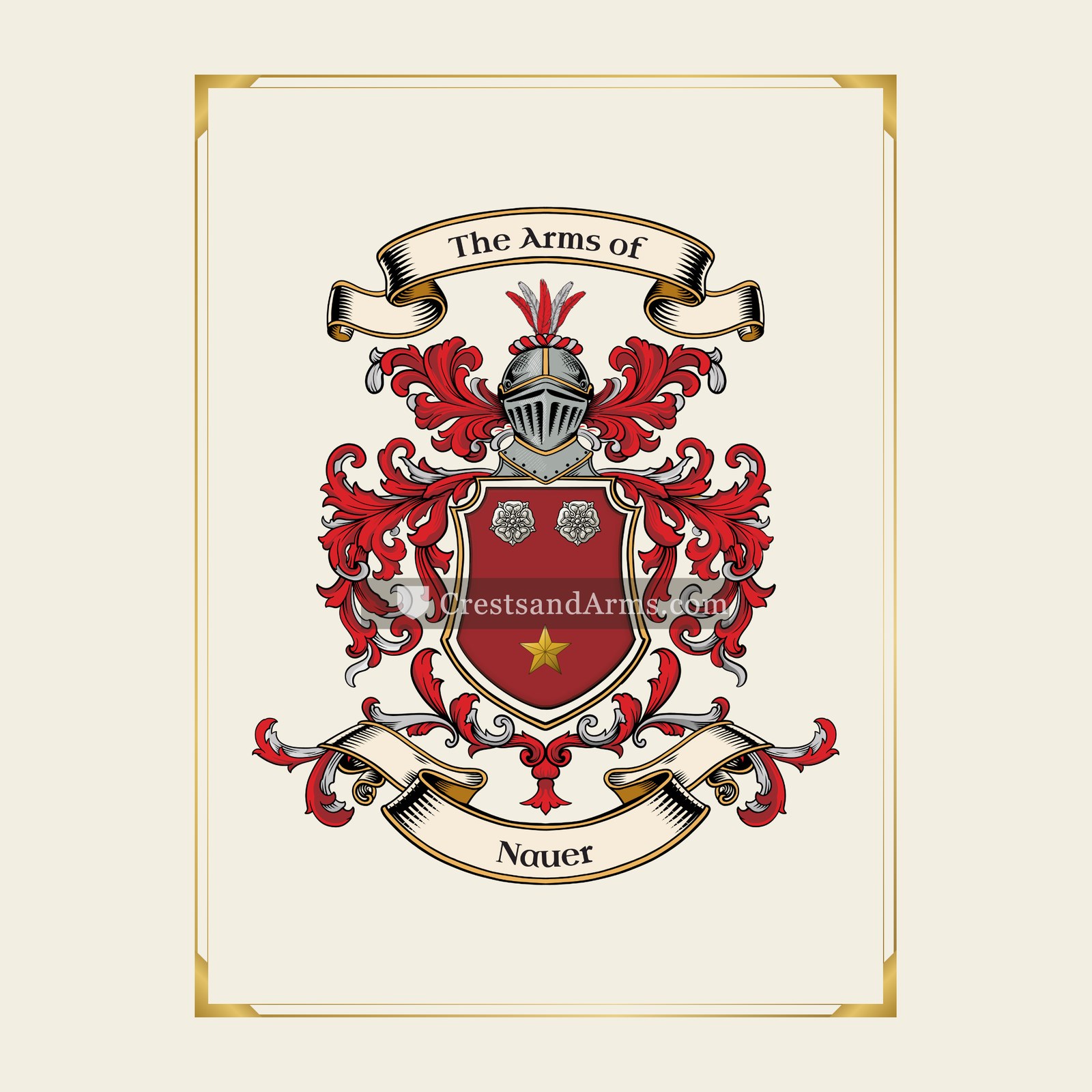With gold border