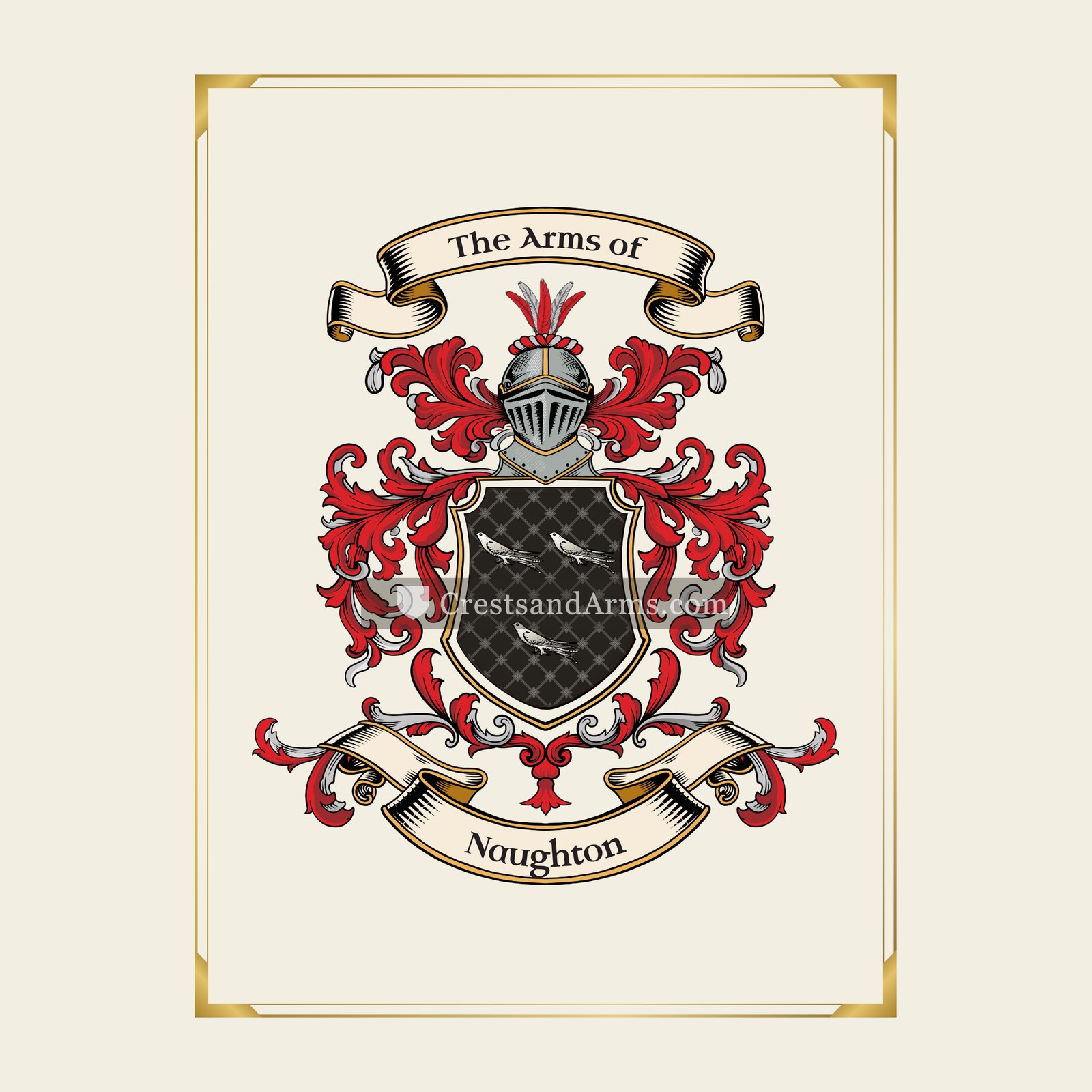 With gold border