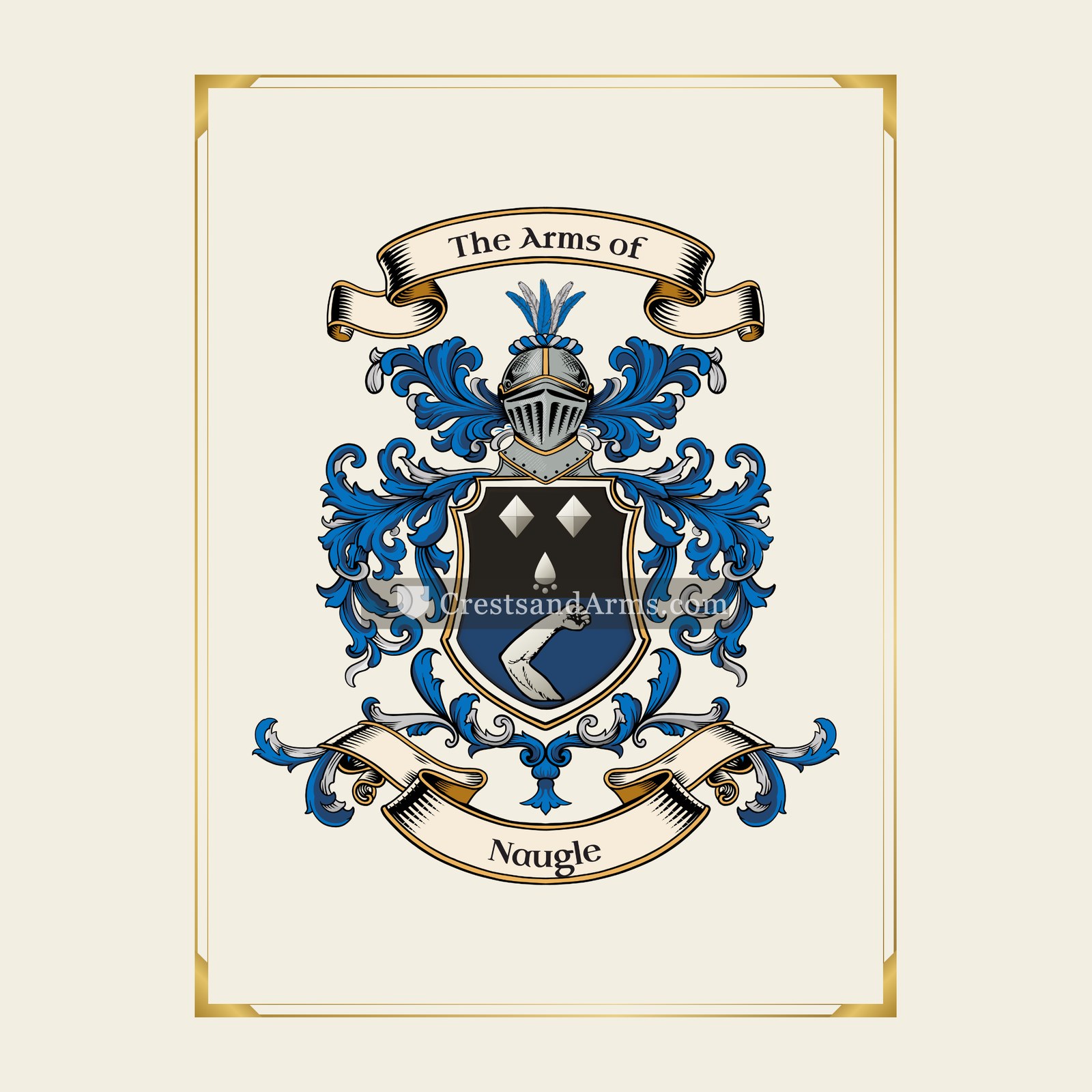 With gold border