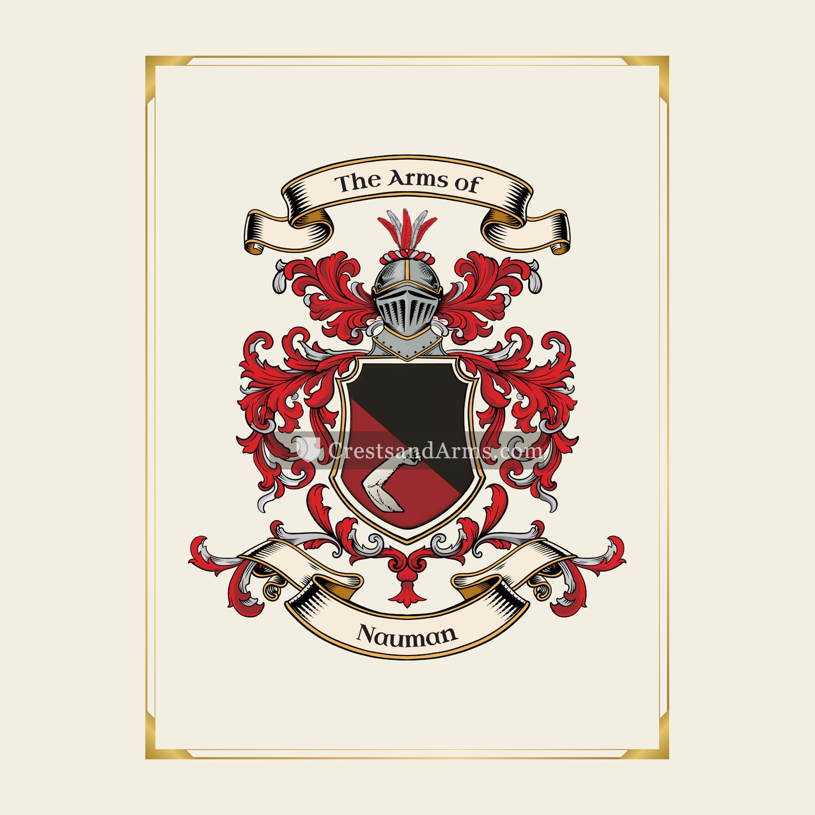 With gold border