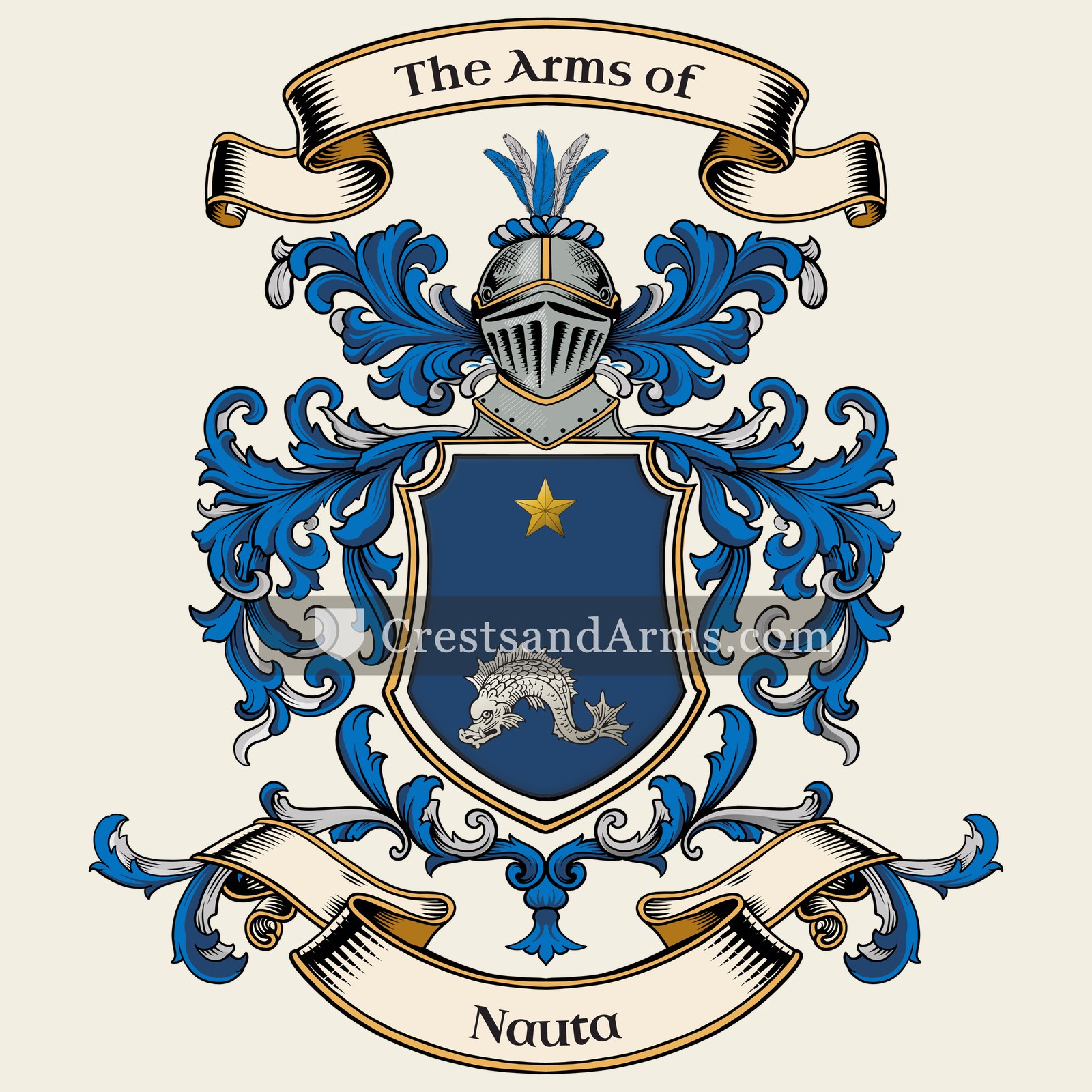 The Nauta coat of arms, drawn from the recorded blazon