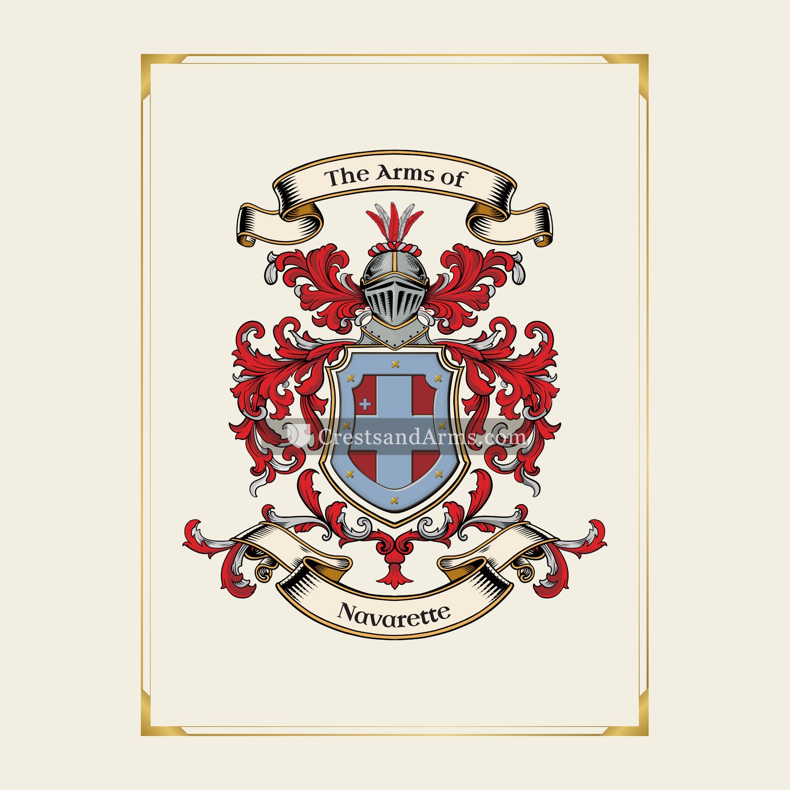 With gold border
