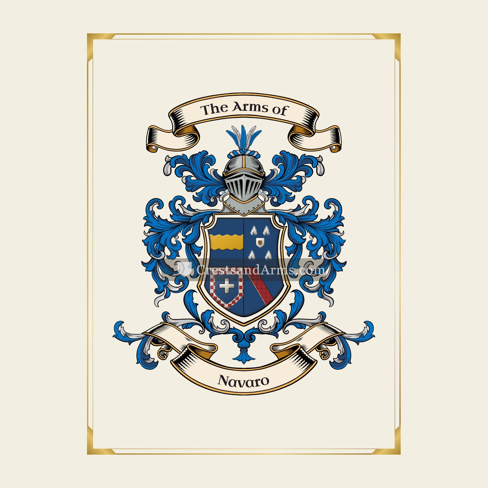 With gold border