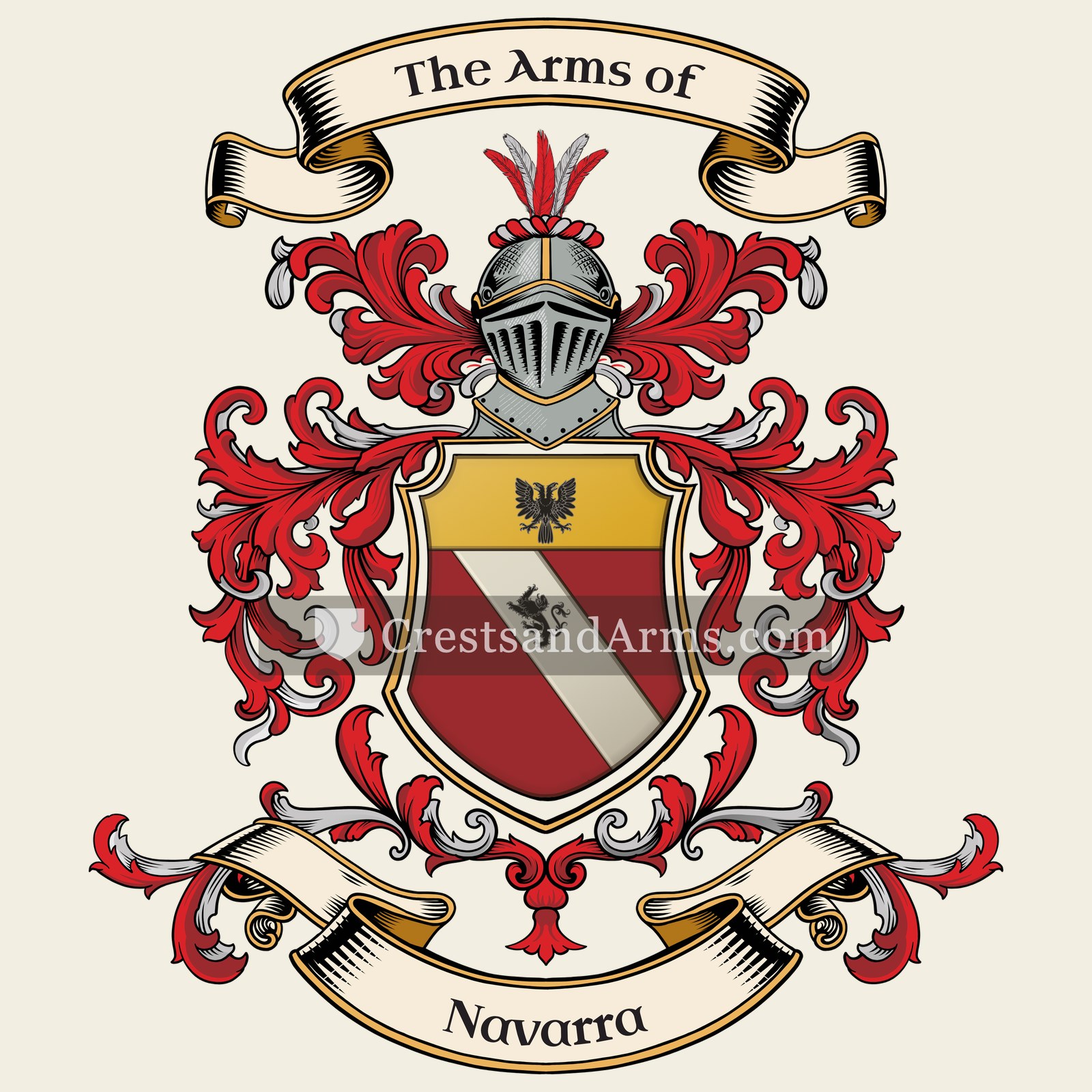 The Navarra coat of arms, drawn from the recorded blazon