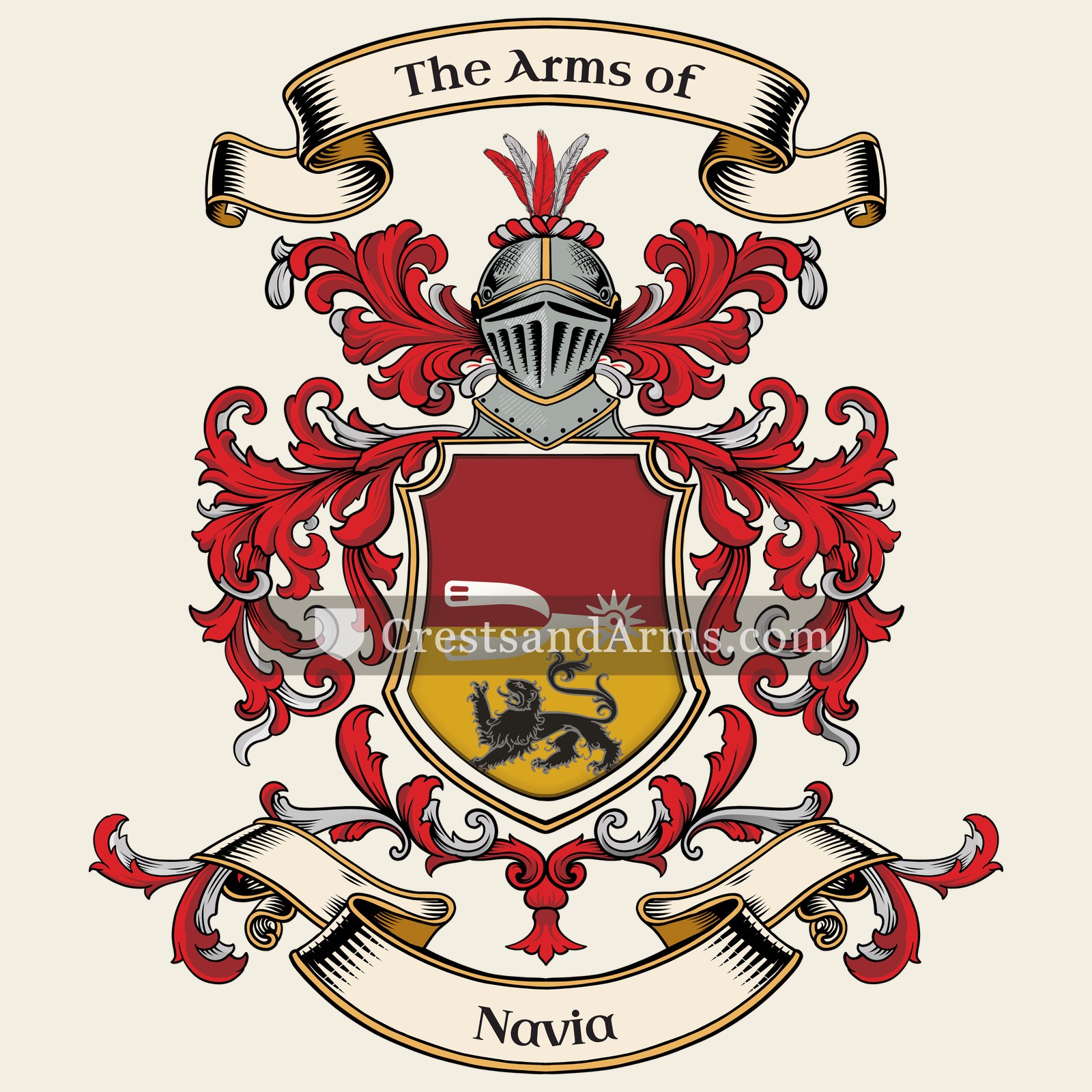 The Navia coat of arms, drawn from the recorded blazon