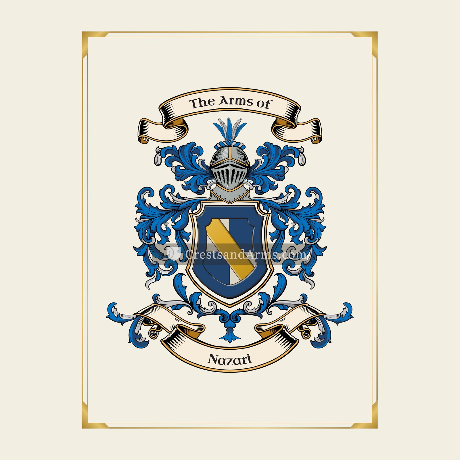 With gold border