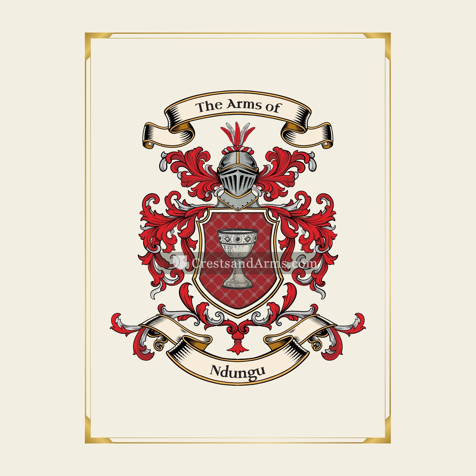 With gold border