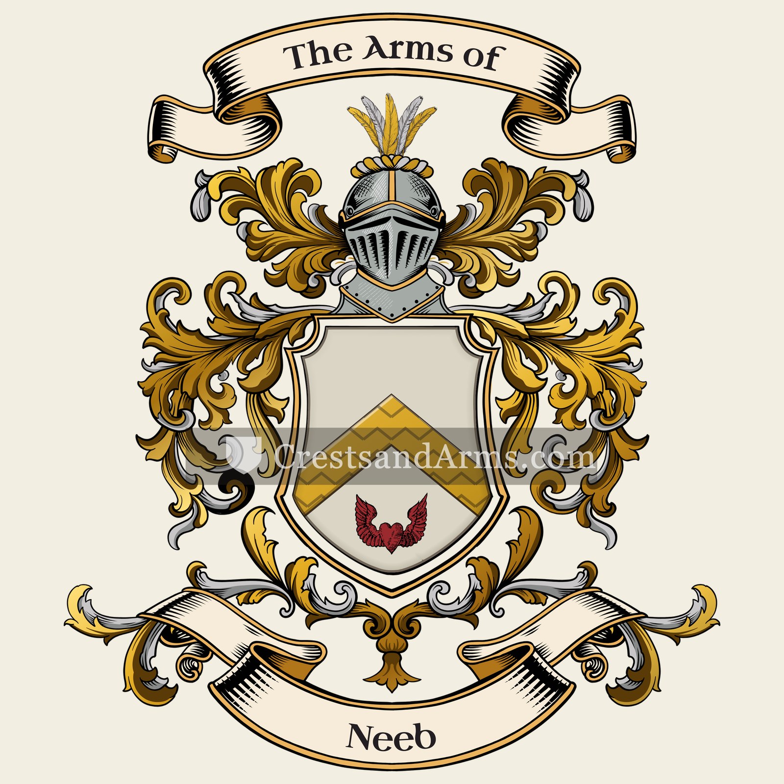 The Neeb coat of arms, drawn from the recorded blazon