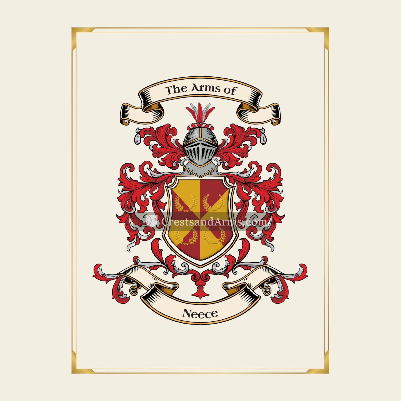 With gold border