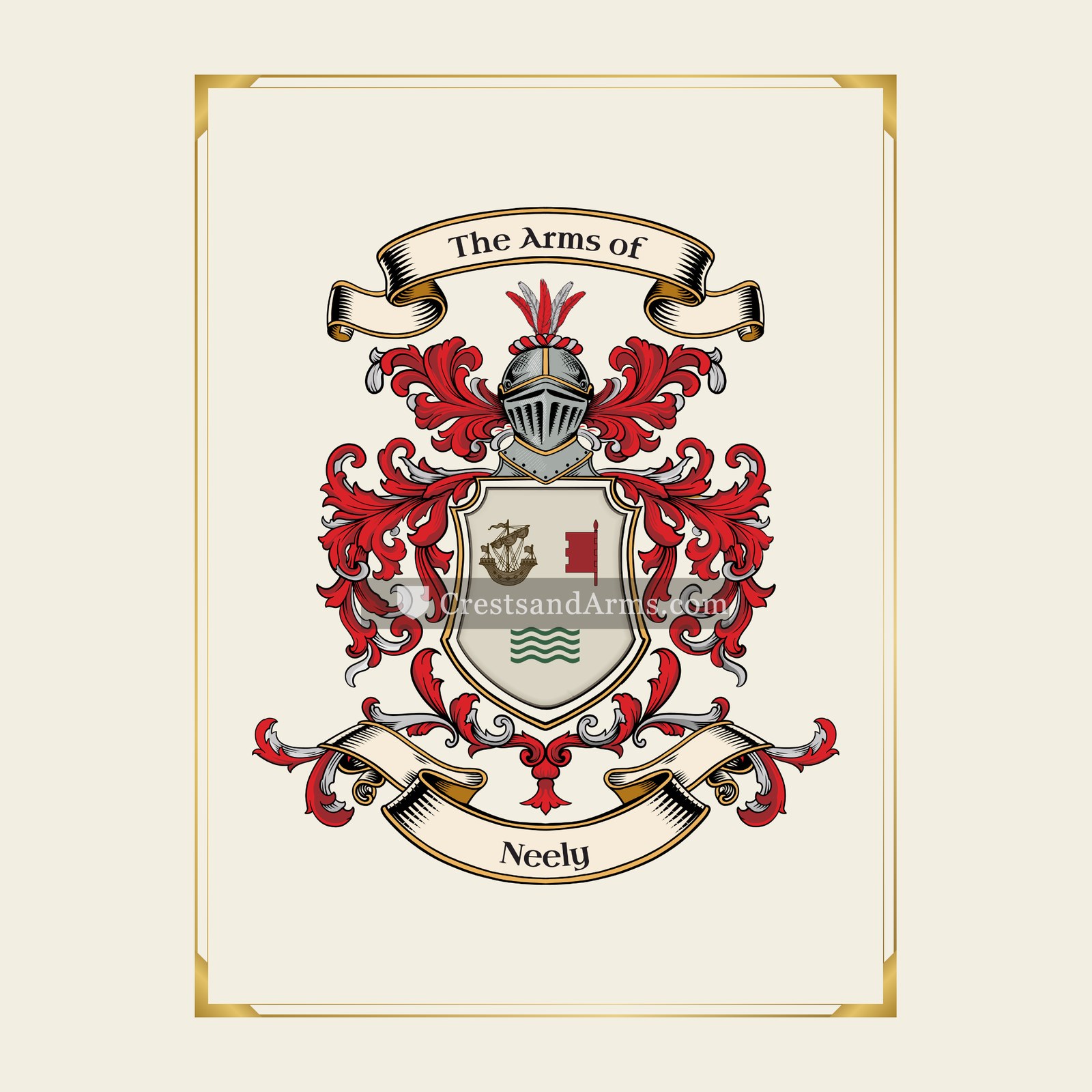 With gold border