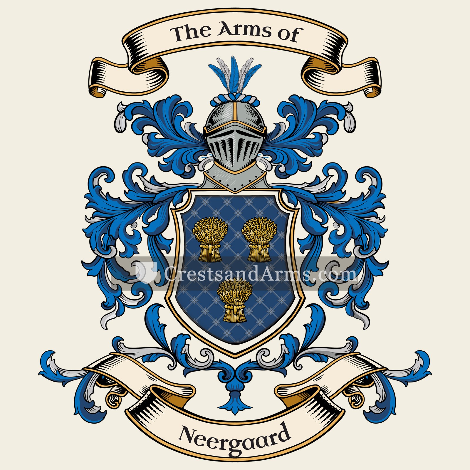 The Neergaard coat of arms, drawn from the recorded blazon