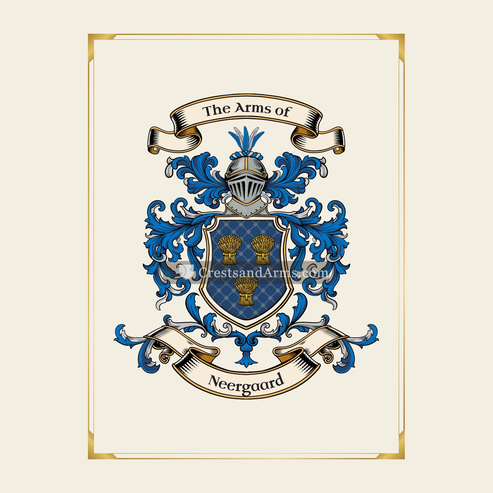 With gold border