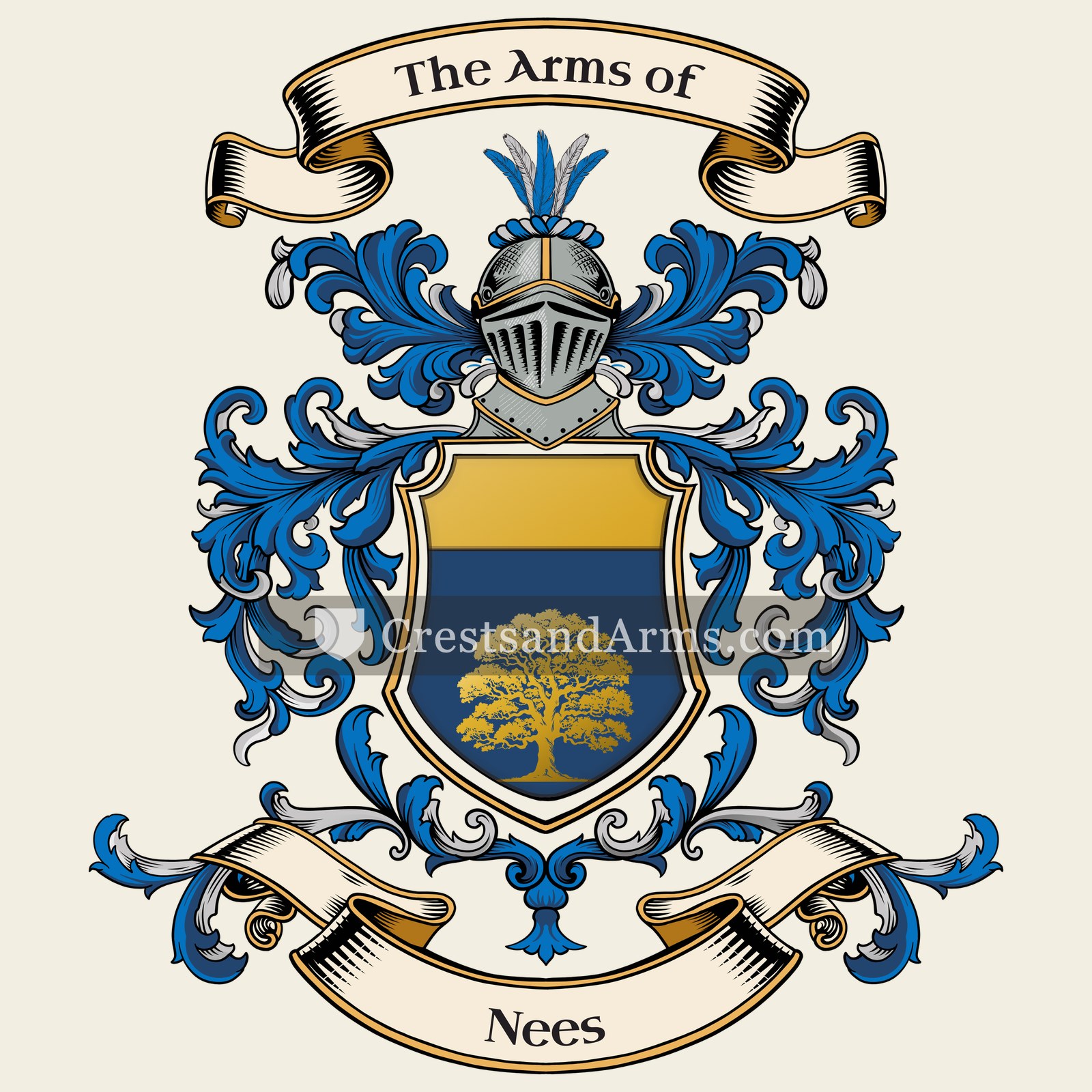 The Nees coat of arms, drawn from the recorded blazon