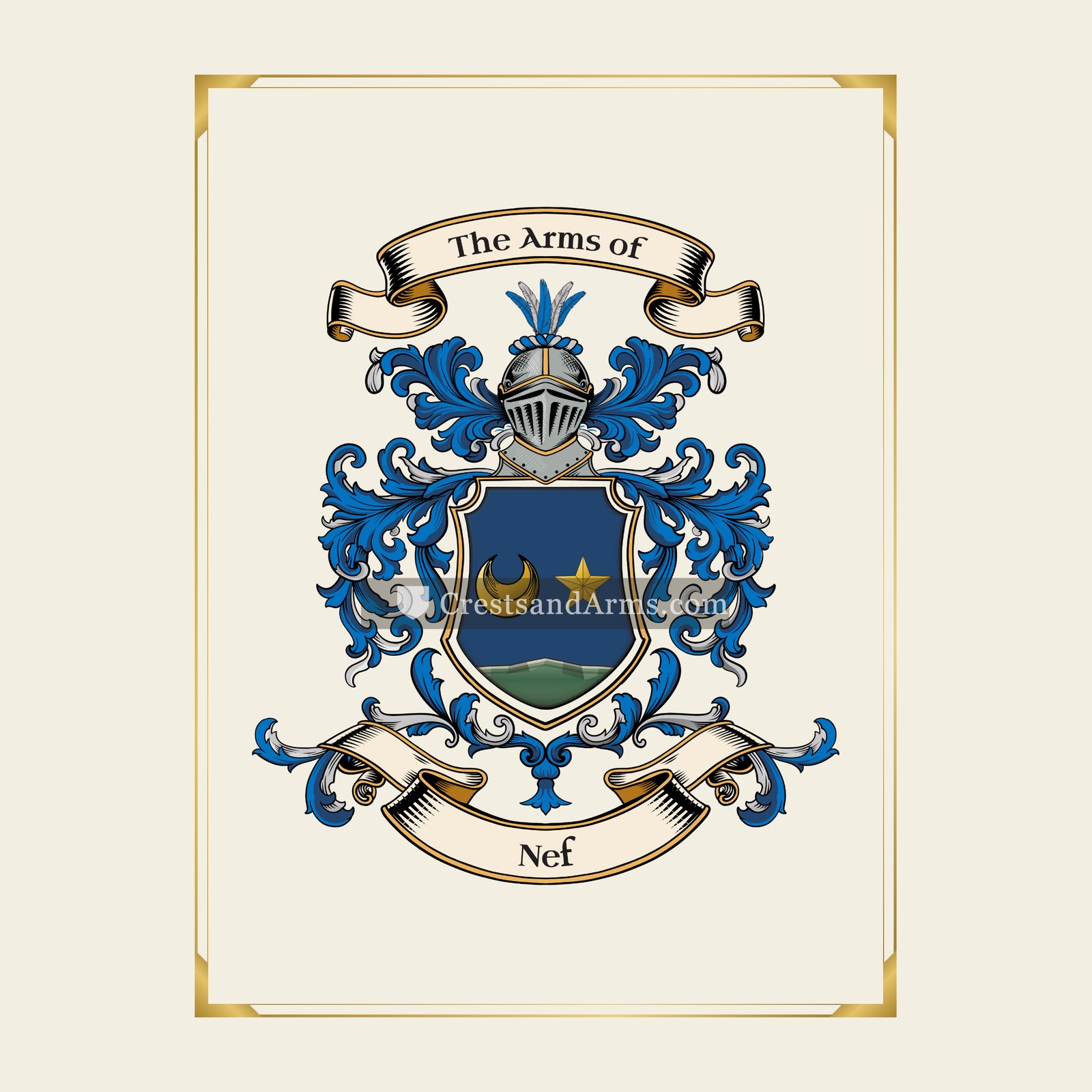 With gold border