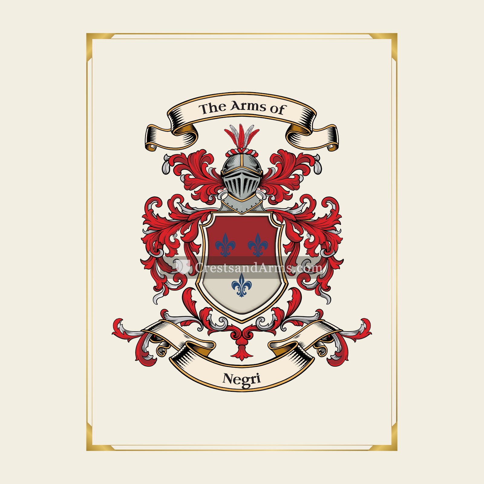 With gold border