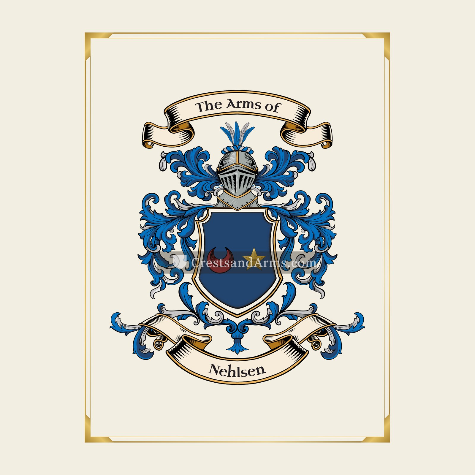 With gold border