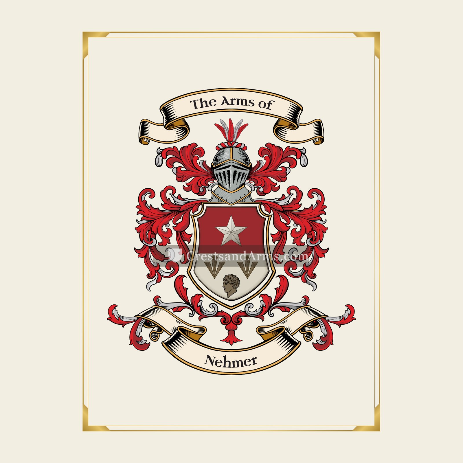 With gold border