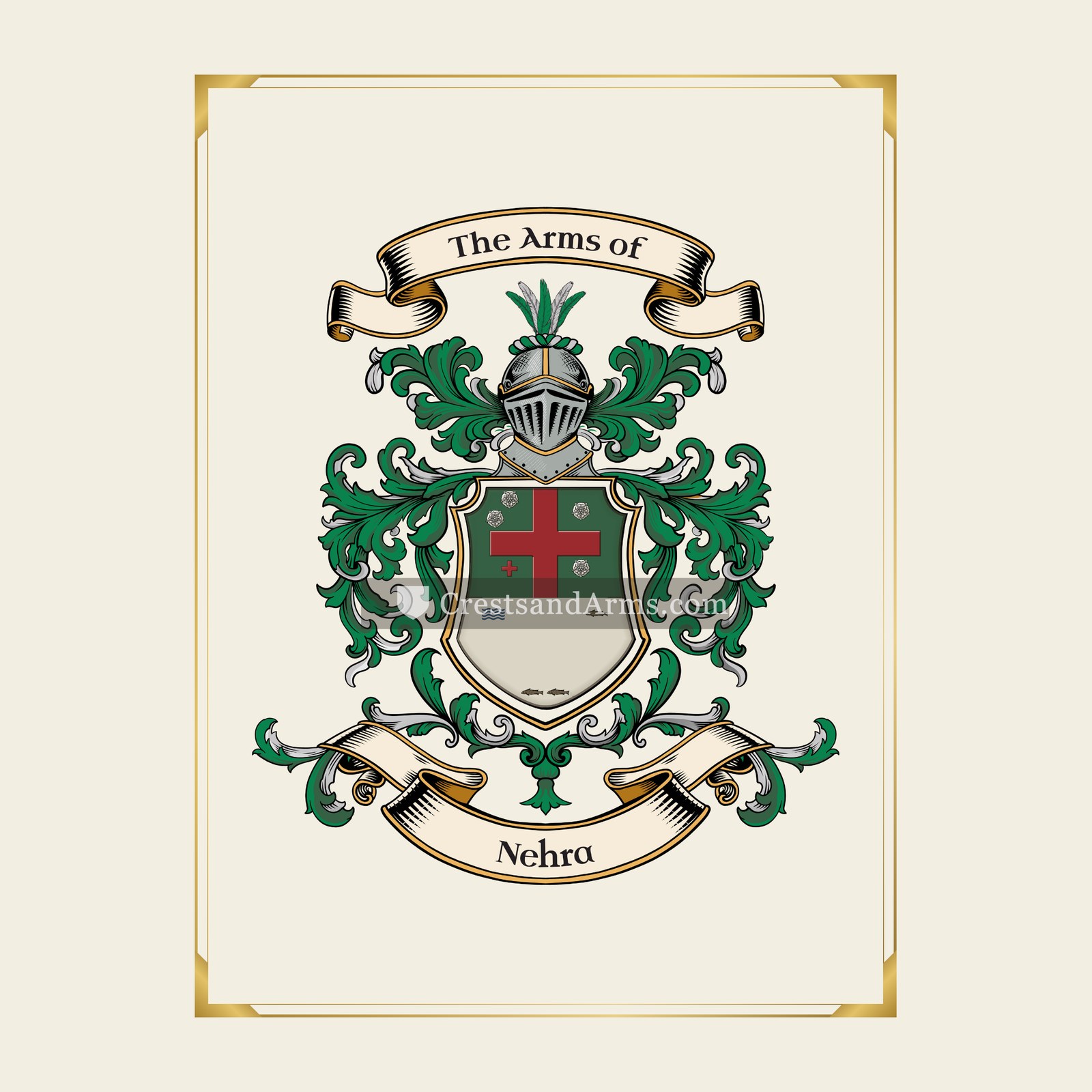 With gold border