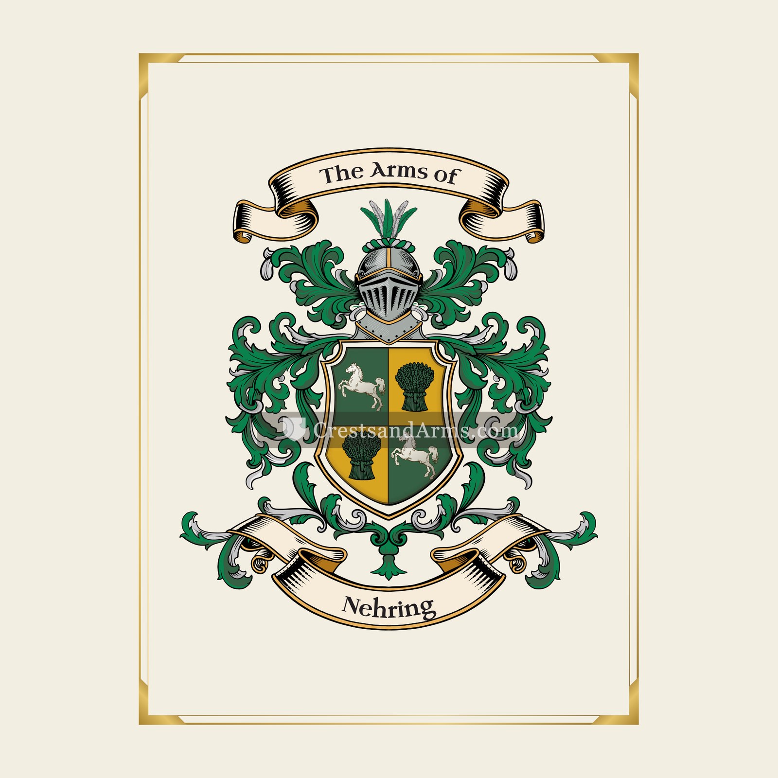 With gold border