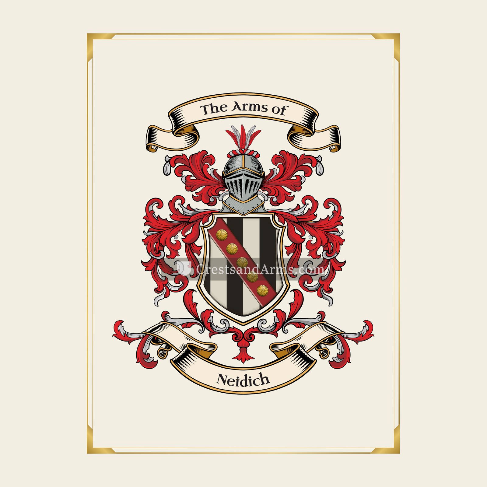 With gold border