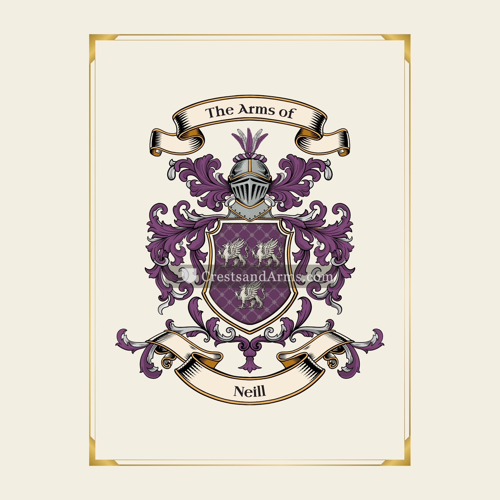 With gold border