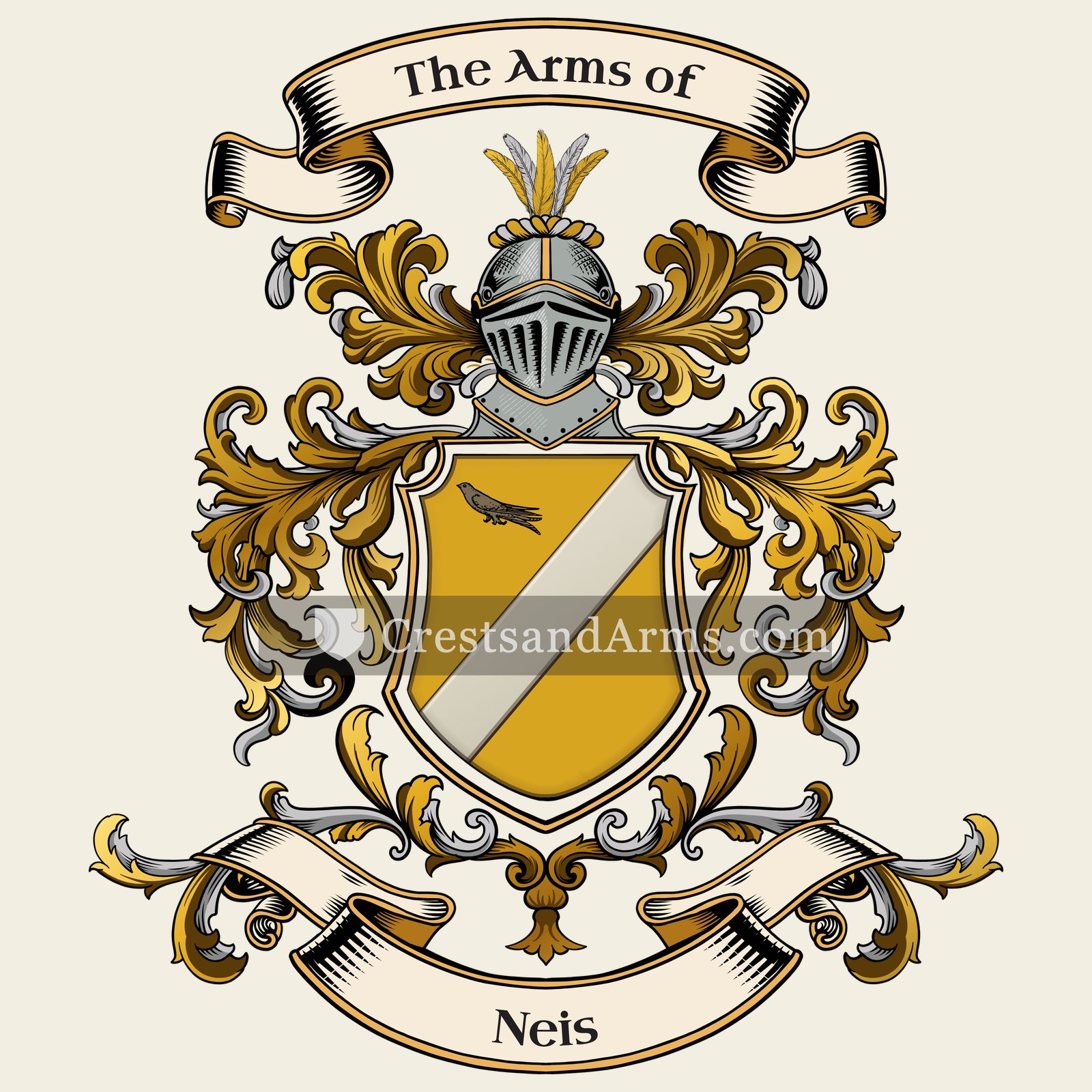 The Neis coat of arms, drawn from the recorded blazon