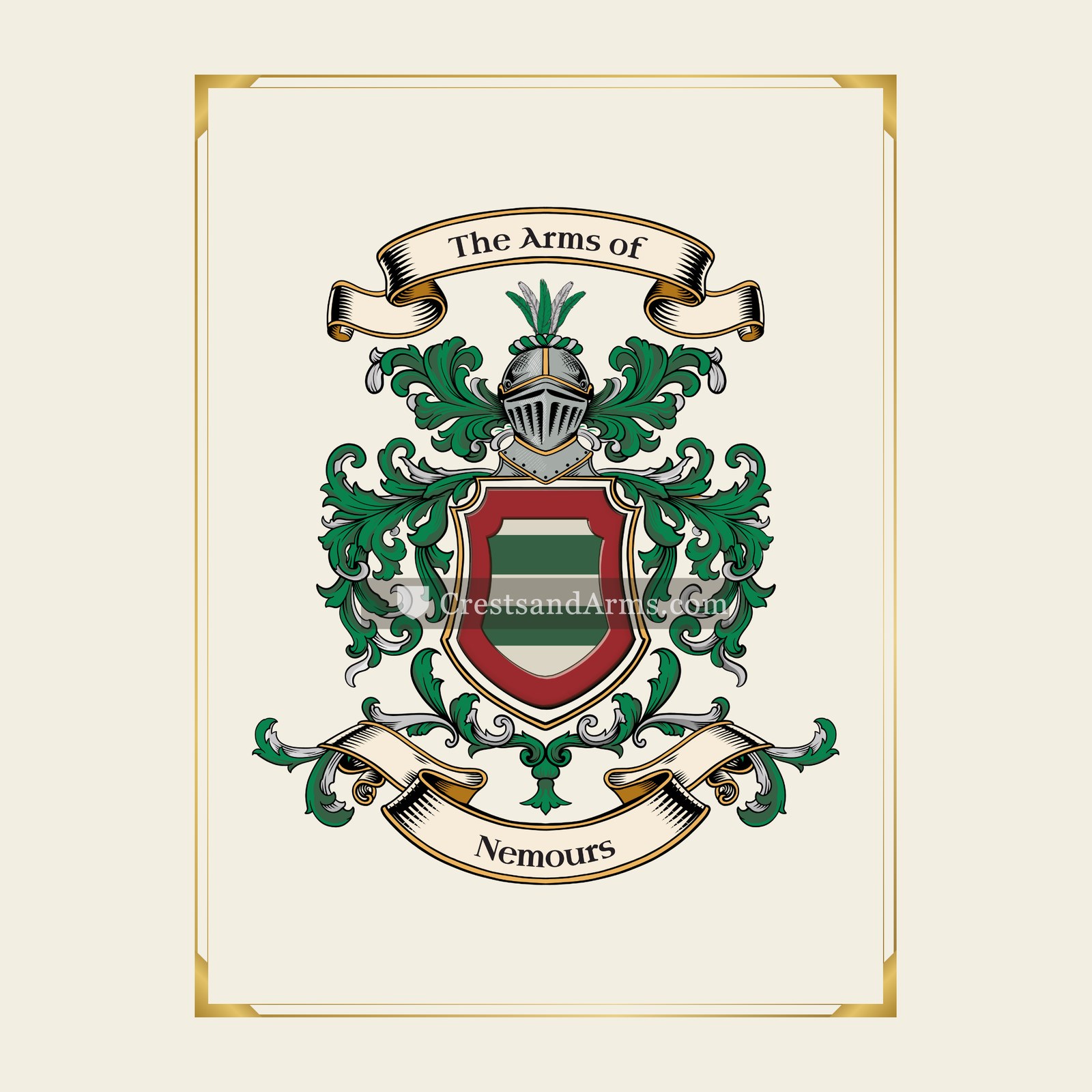 With gold border