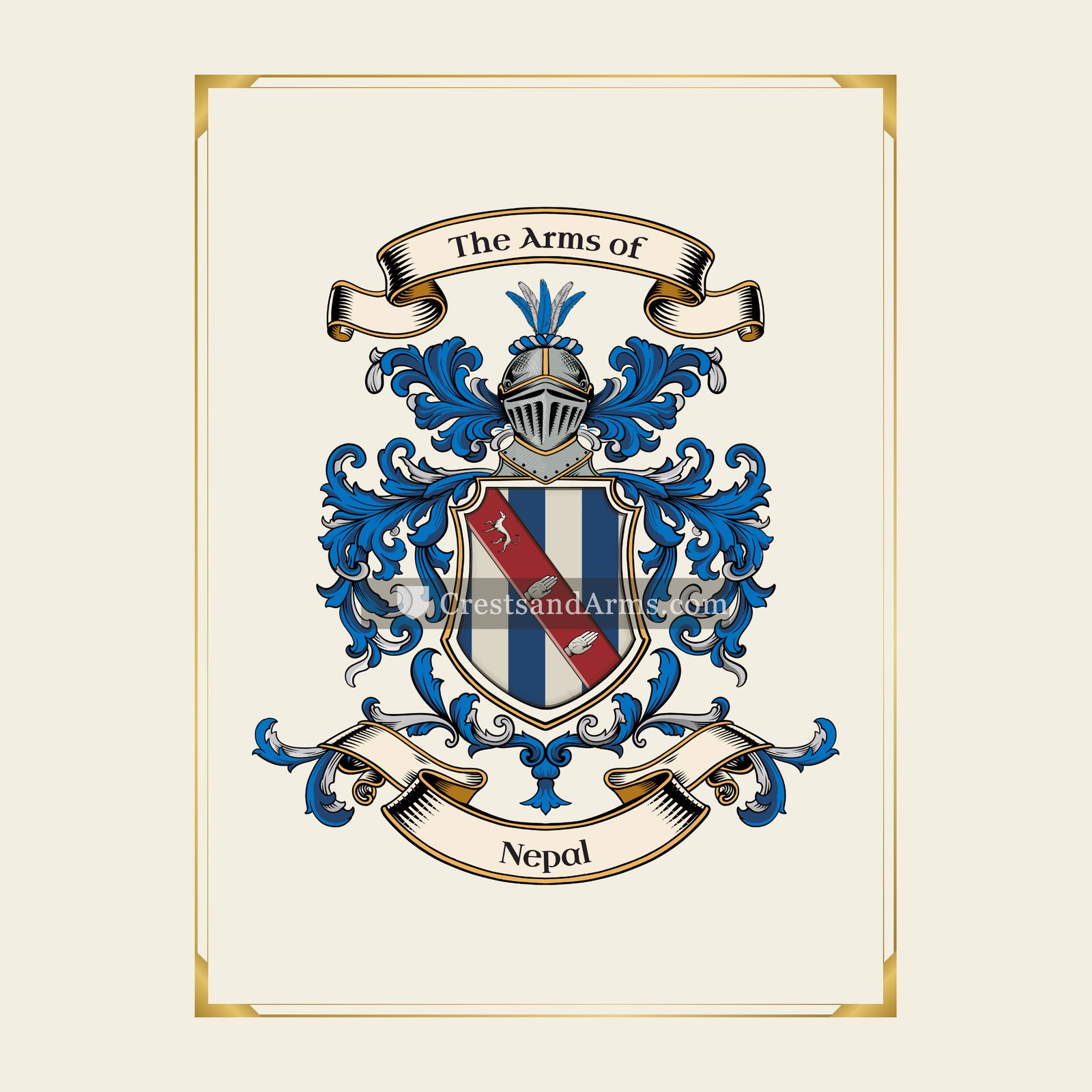 With gold border