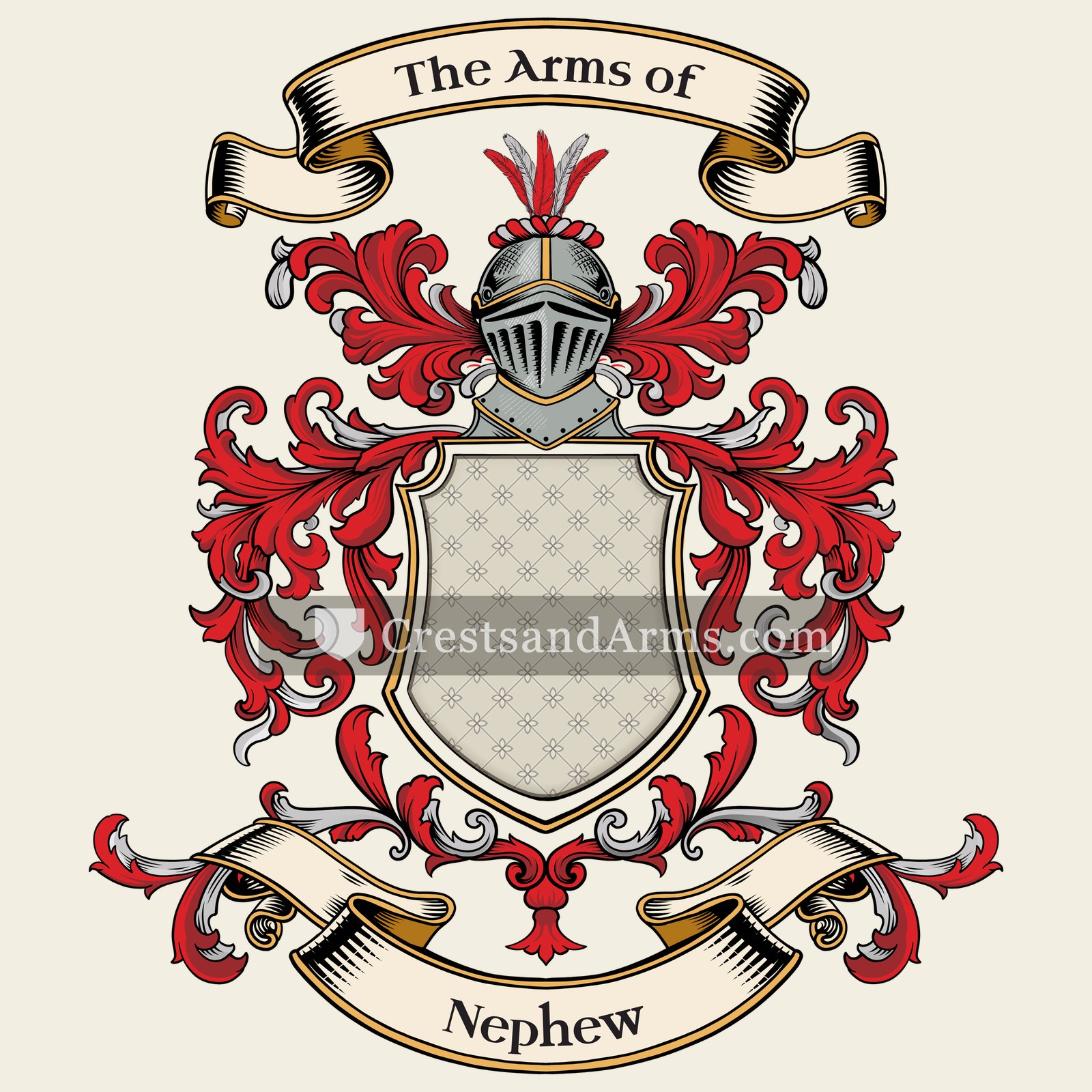 The Nephew coat of arms, drawn from the recorded blazon