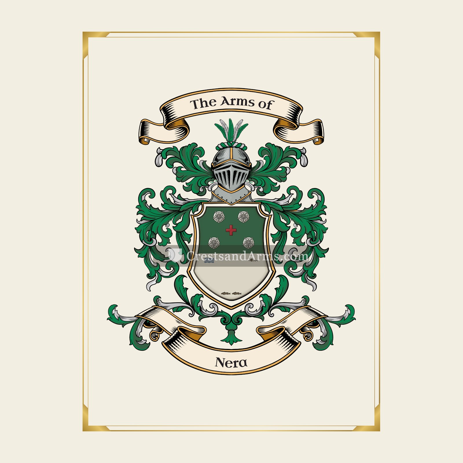 With gold border