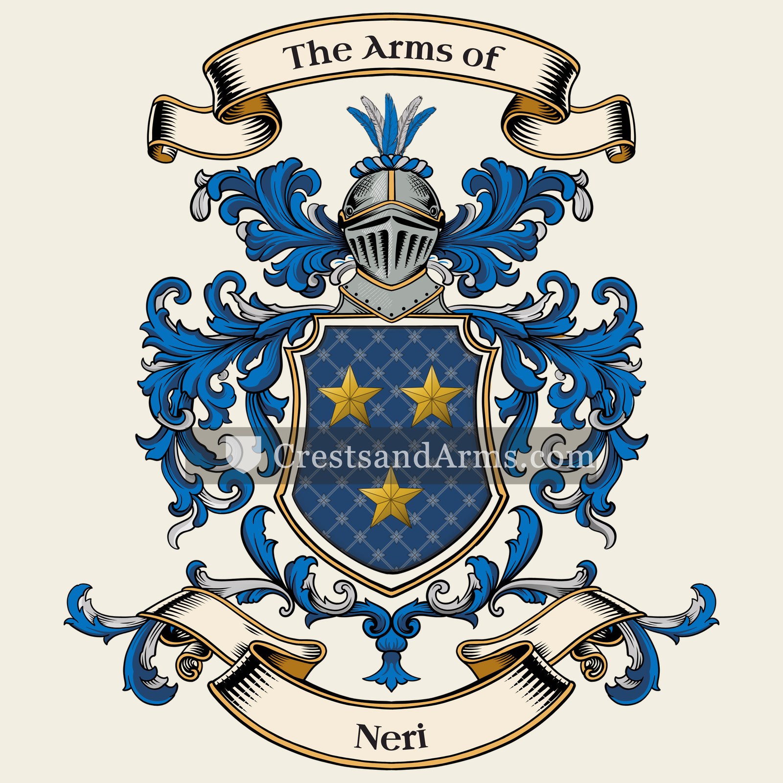 The Neri coat of arms, drawn from the recorded blazon